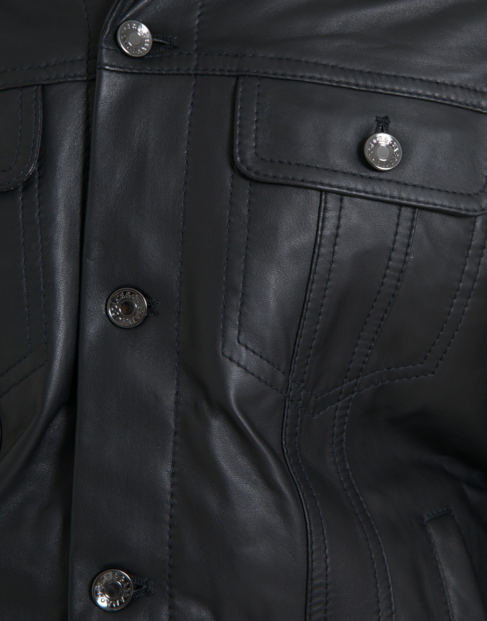 Leather Fur Collar Biker Coat Men's Jacket - Dolce & Gabbana - Modalova