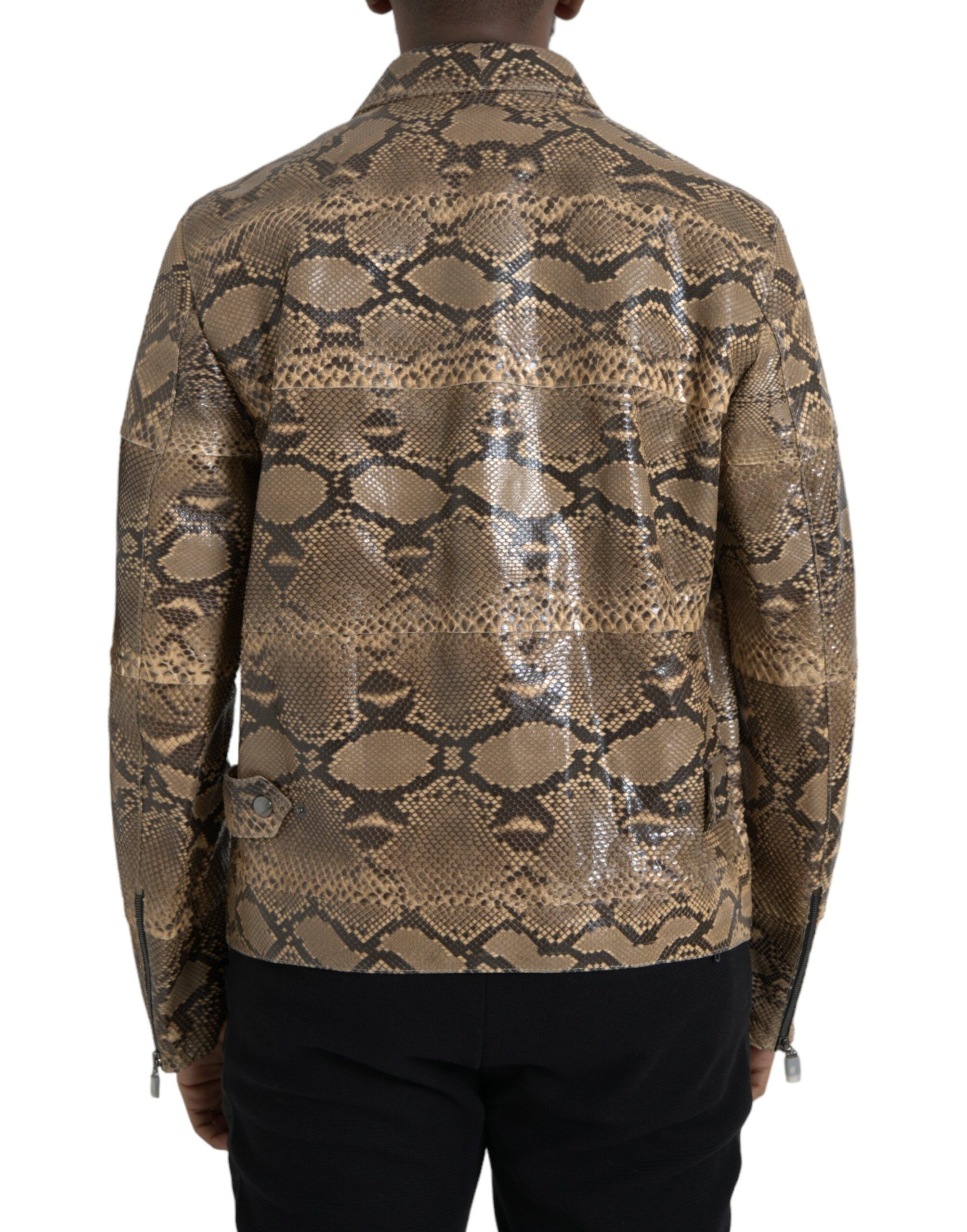 Exotic Leather Biker Blouson Men's Jacket - Dolce & Gabbana - Modalova