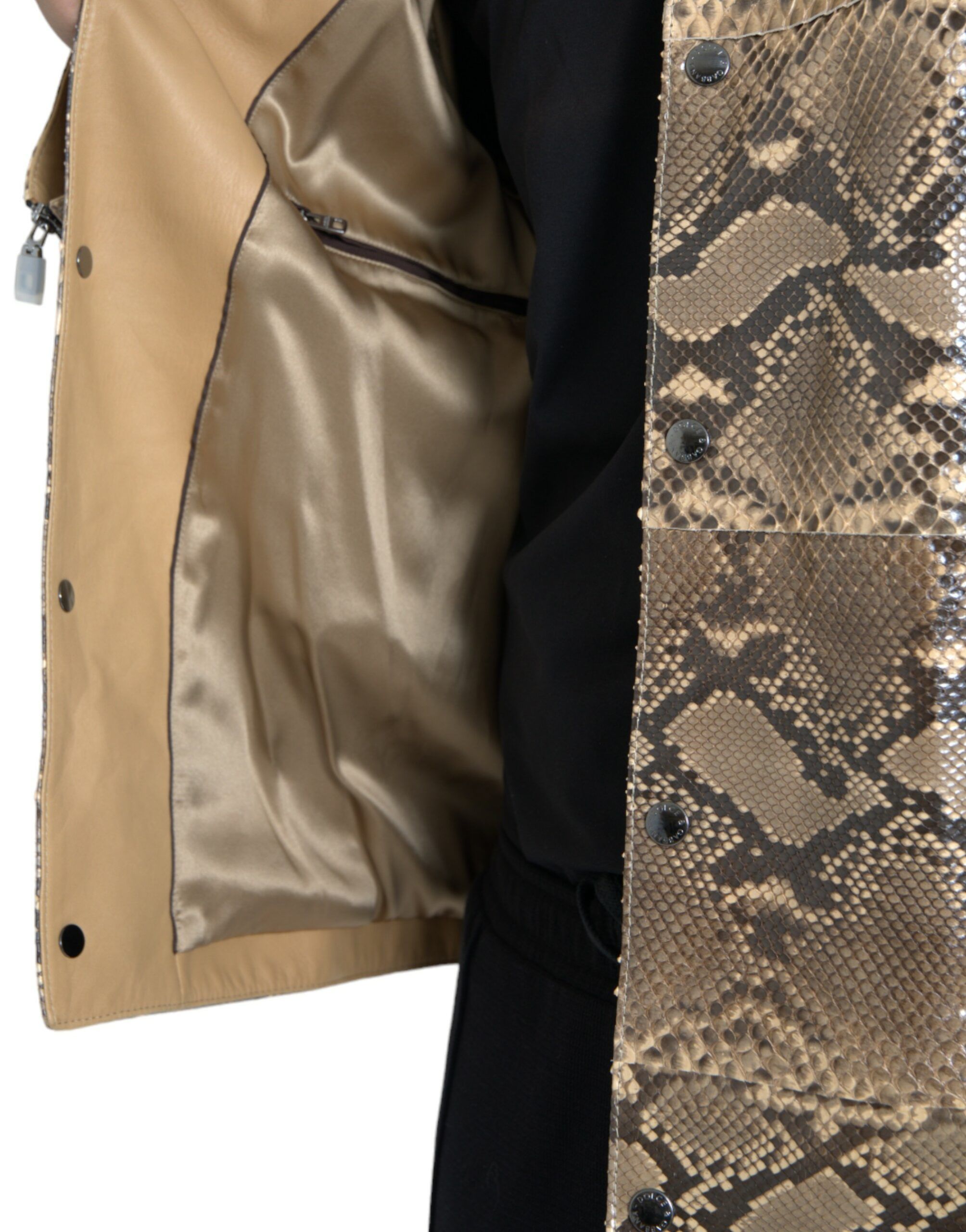 Exotic Leather Biker Blouson Men's Jacket - Dolce & Gabbana - Modalova