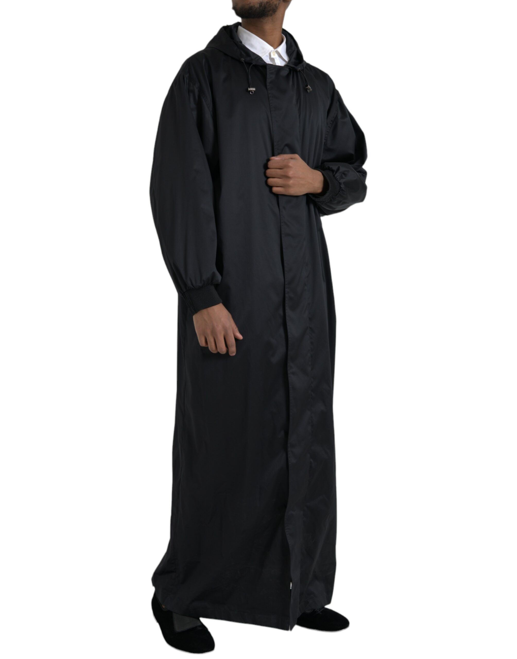 Polyester Hooded Long Windbreaker Men's Jacket - Dolce & Gabbana - Modalova