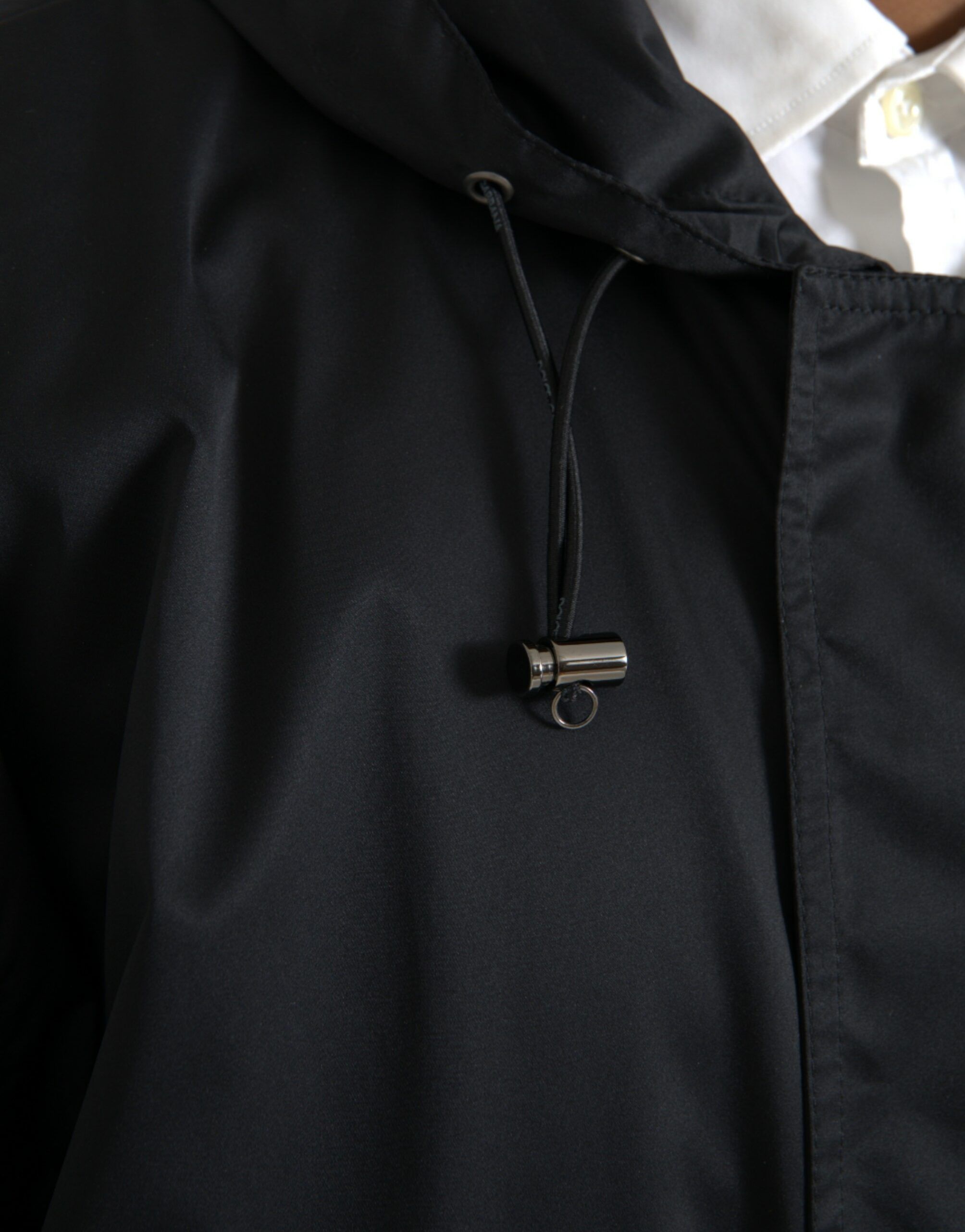 Polyester Hooded Long Windbreaker Men's Jacket - Dolce & Gabbana - Modalova