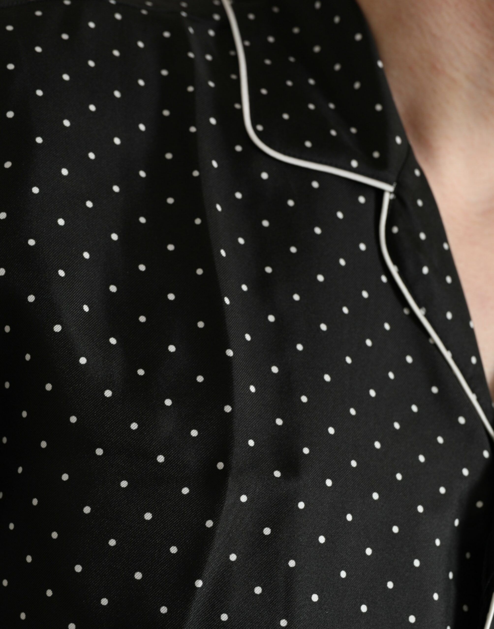 Polka Dot Silk Long Sleeve Men's Shirt - Dolce & Gabbana - Modalova