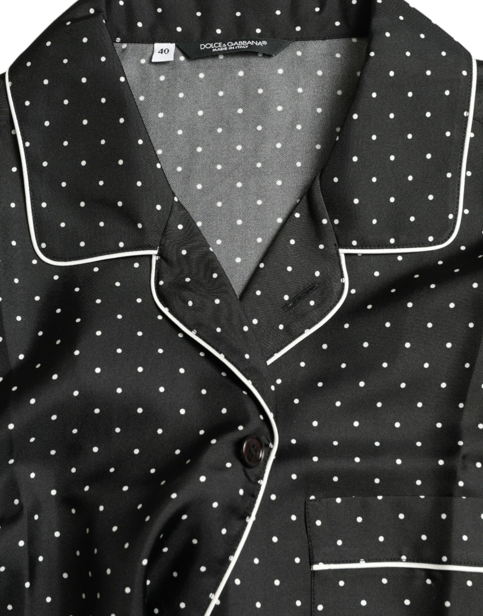 Polka Dot Silk Long Sleeve Men's Shirt - Dolce & Gabbana - Modalova