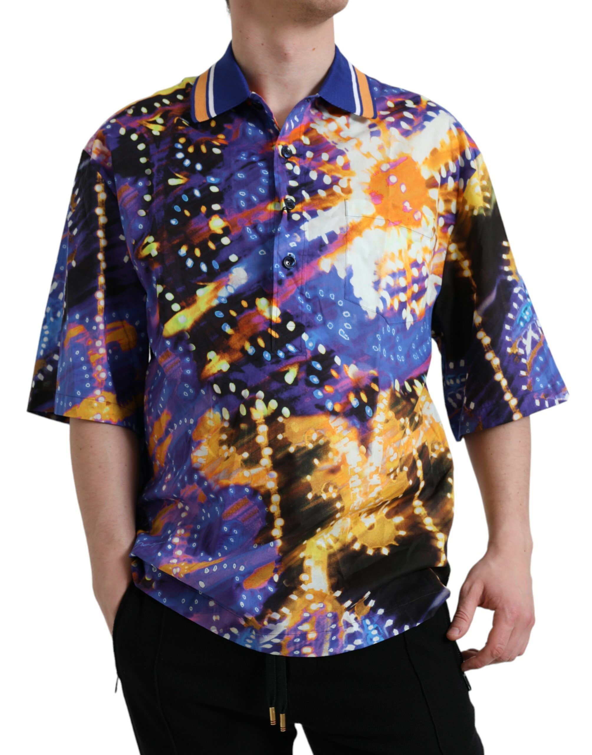 Luminarie Print Cotton Casual Men's Shirt - Dolce & Gabbana - Modalova