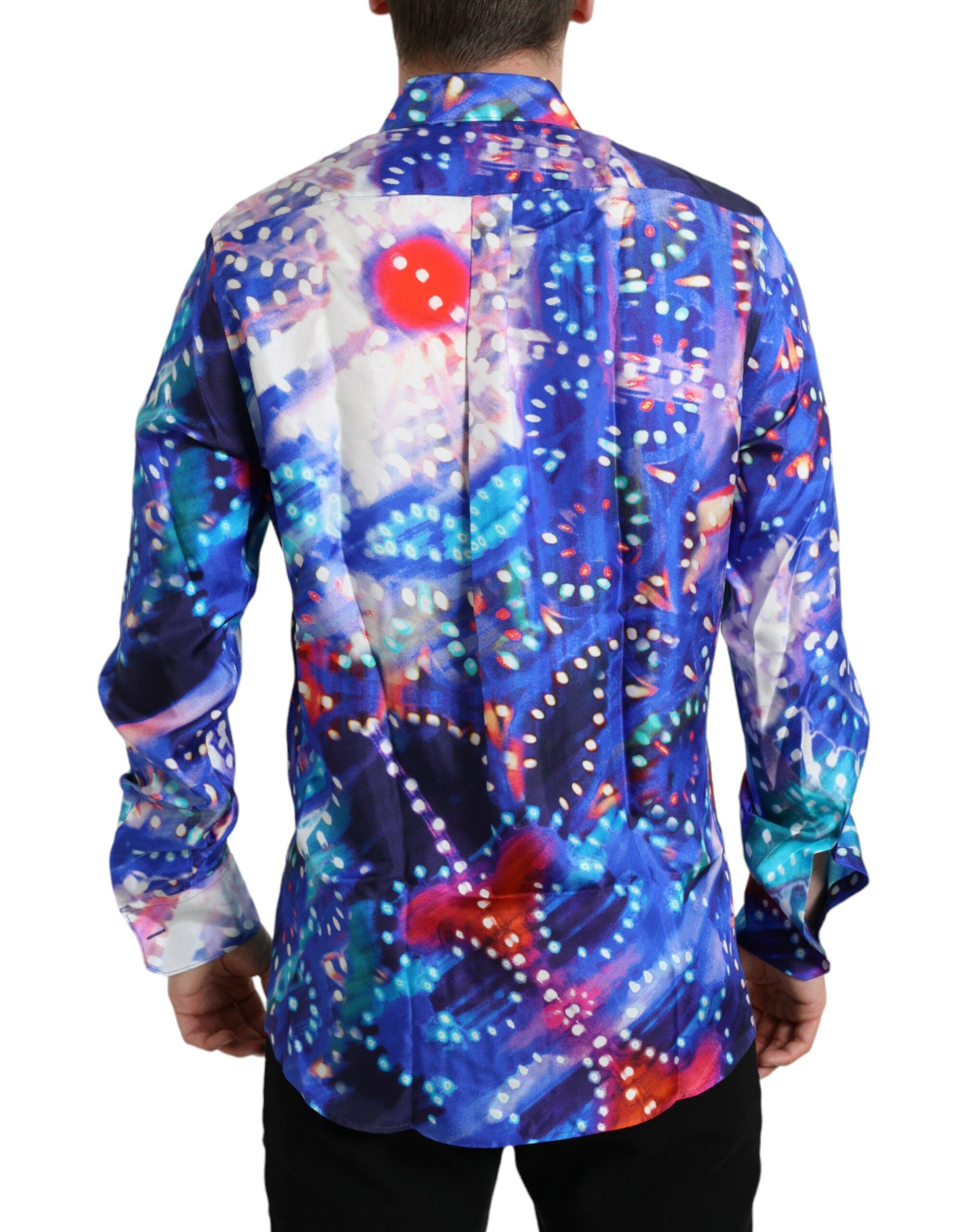 Purple Luminarie Silk Slim MARTINI Men's Shirt - Dolce & Gabbana - Modalova