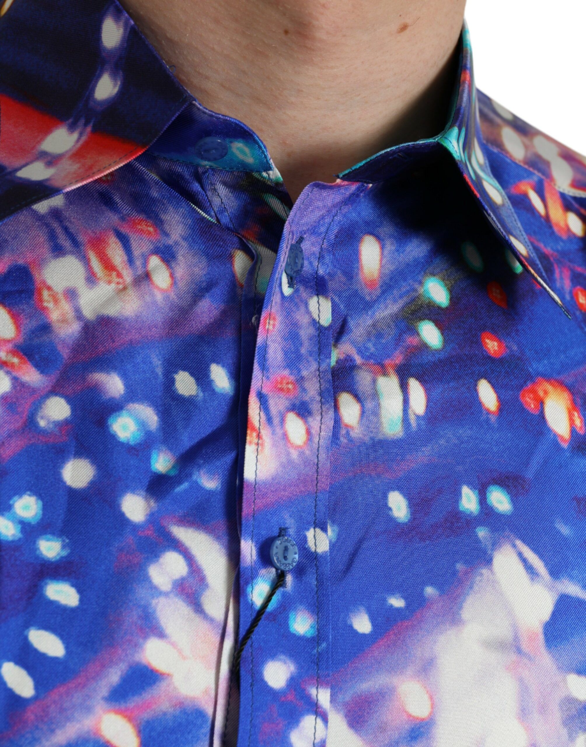 Purple Luminarie Silk Slim MARTINI Men's Shirt - Dolce & Gabbana - Modalova