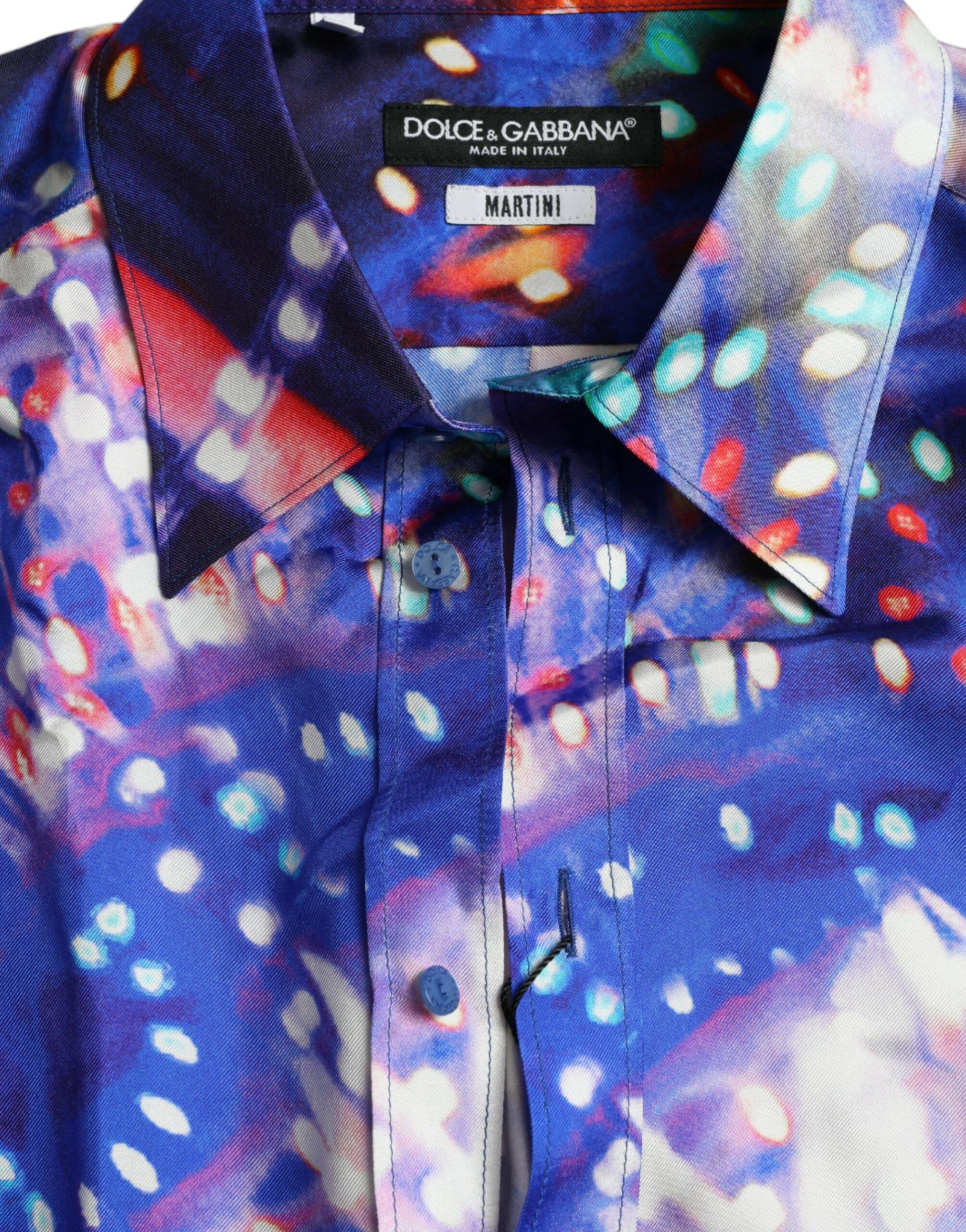 Purple Luminarie Silk Slim MARTINI Men's Shirt - Dolce & Gabbana - Modalova