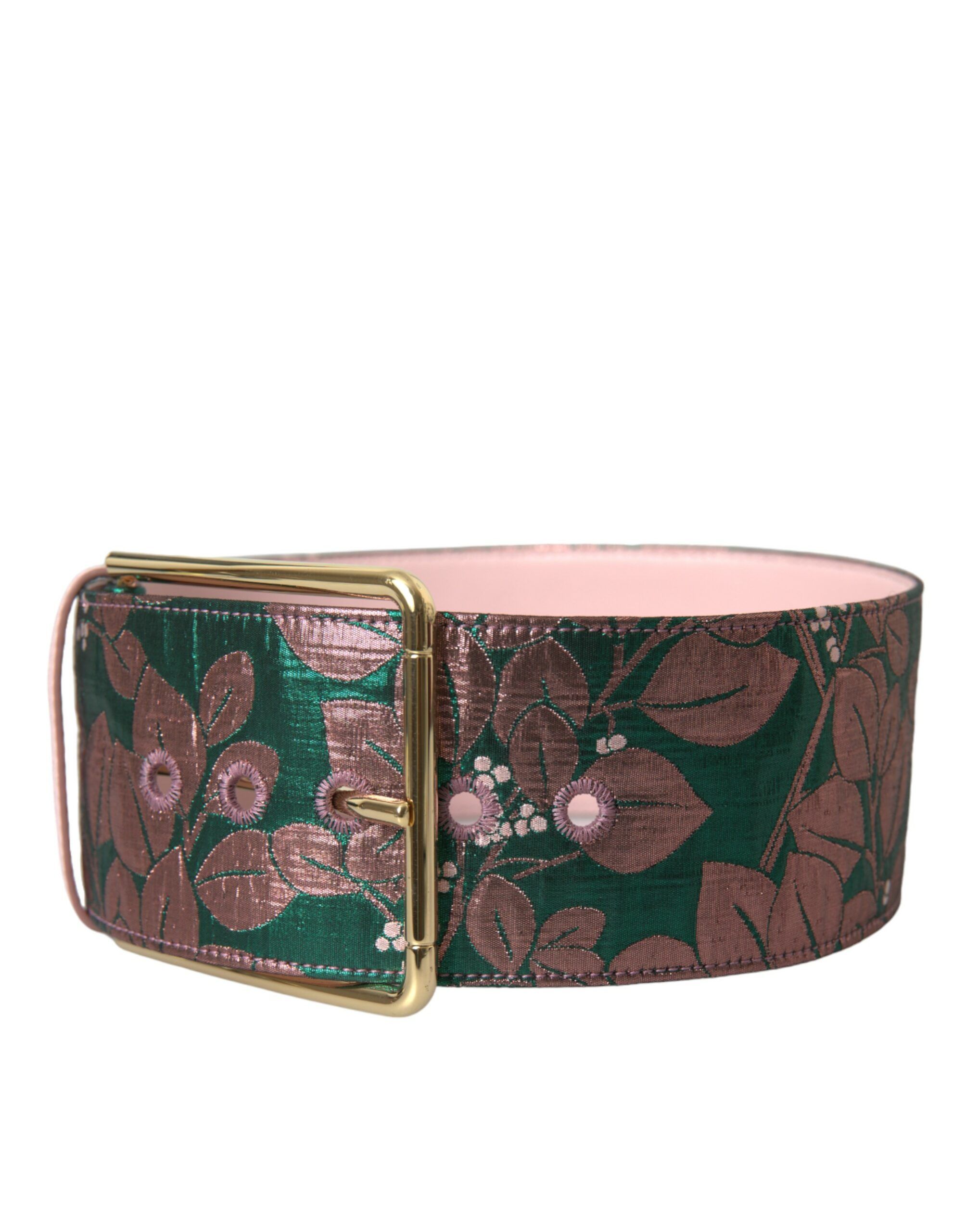 Floral Jacquard Lurex Gold Buckle Women's Belt - Dolce & Gabbana - Modalova