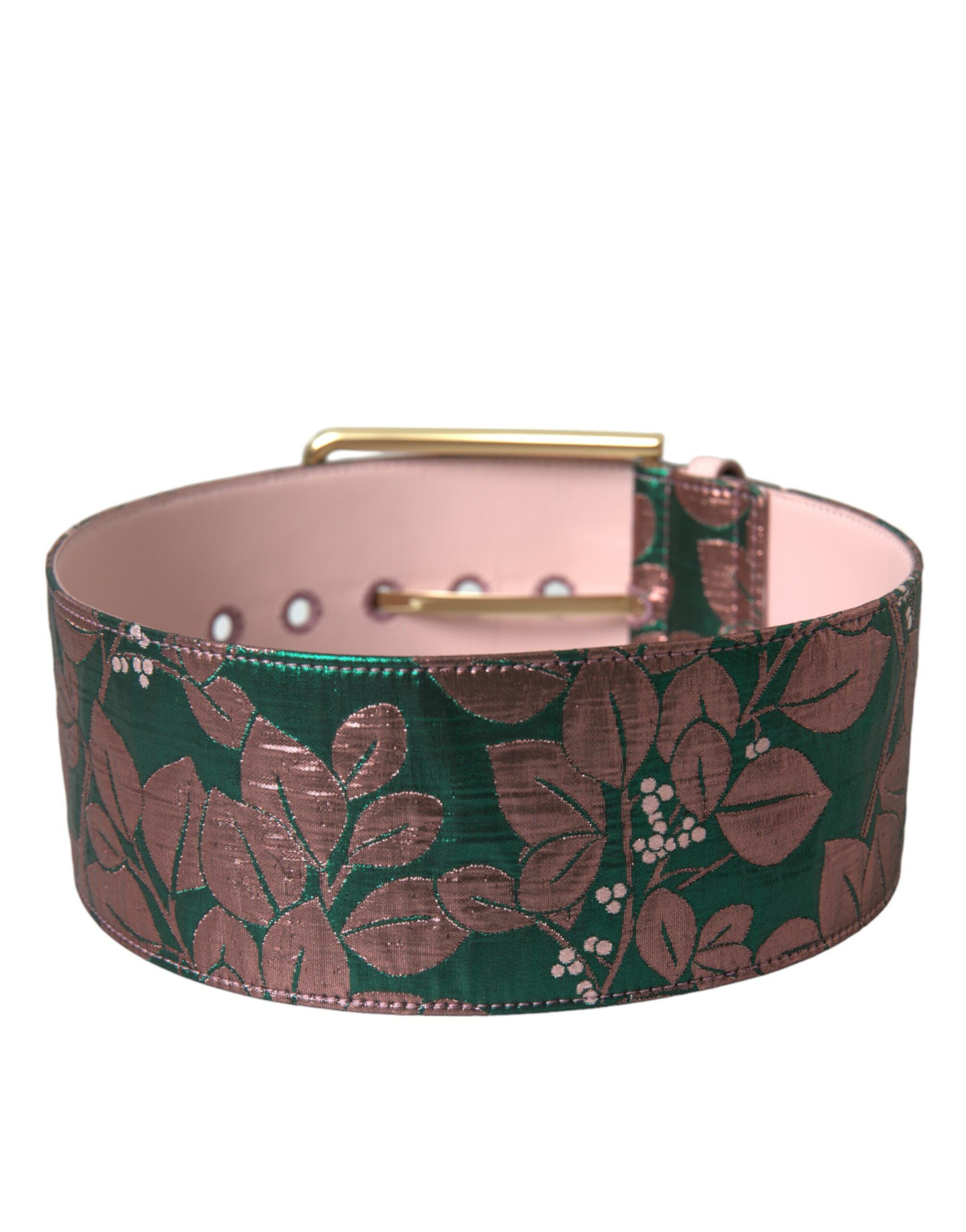 Floral Jacquard Lurex Gold Buckle Women's Belt - Dolce & Gabbana - Modalova