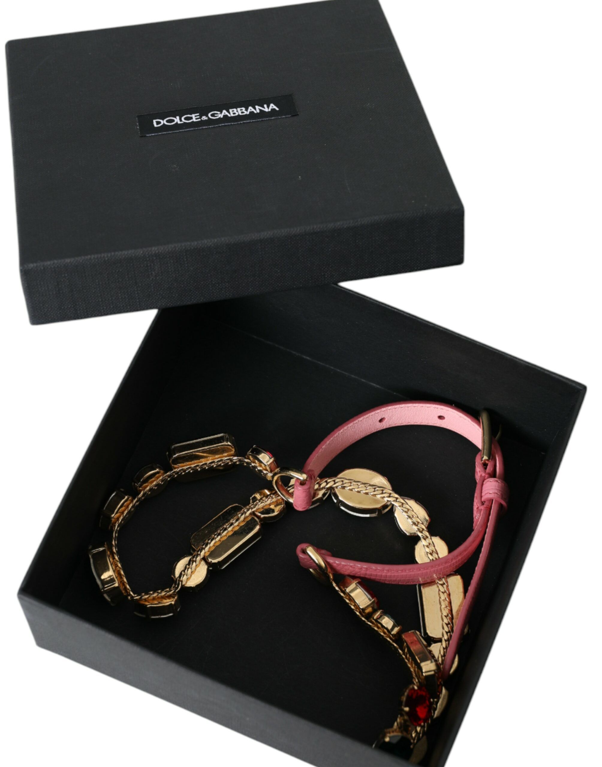 Leather Crystal Chain Embellished Women's Belt - Dolce & Gabbana - Modalova