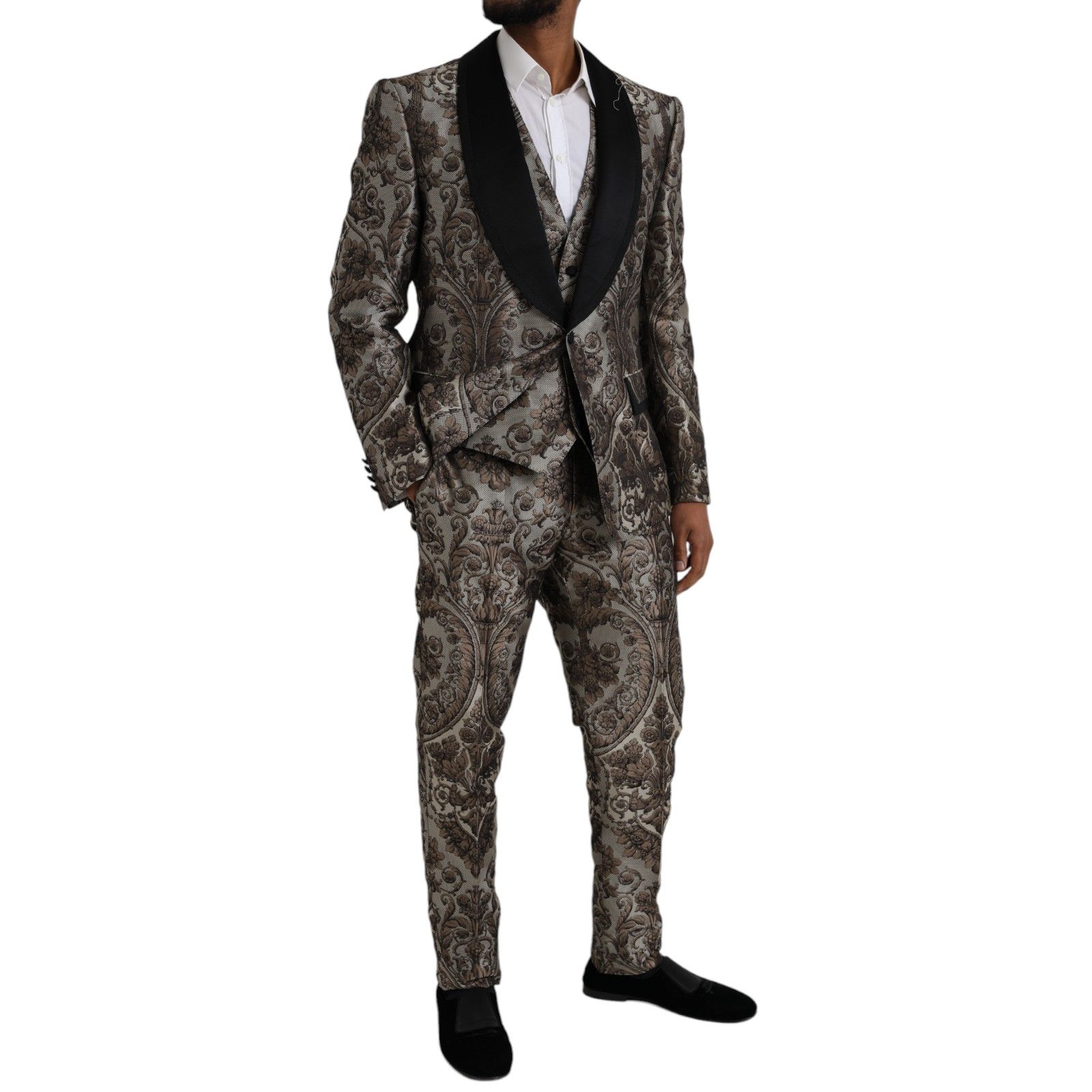 Floral Jacquard Formal 3 Piece Men's Suit - Dolce & Gabbana - Modalova