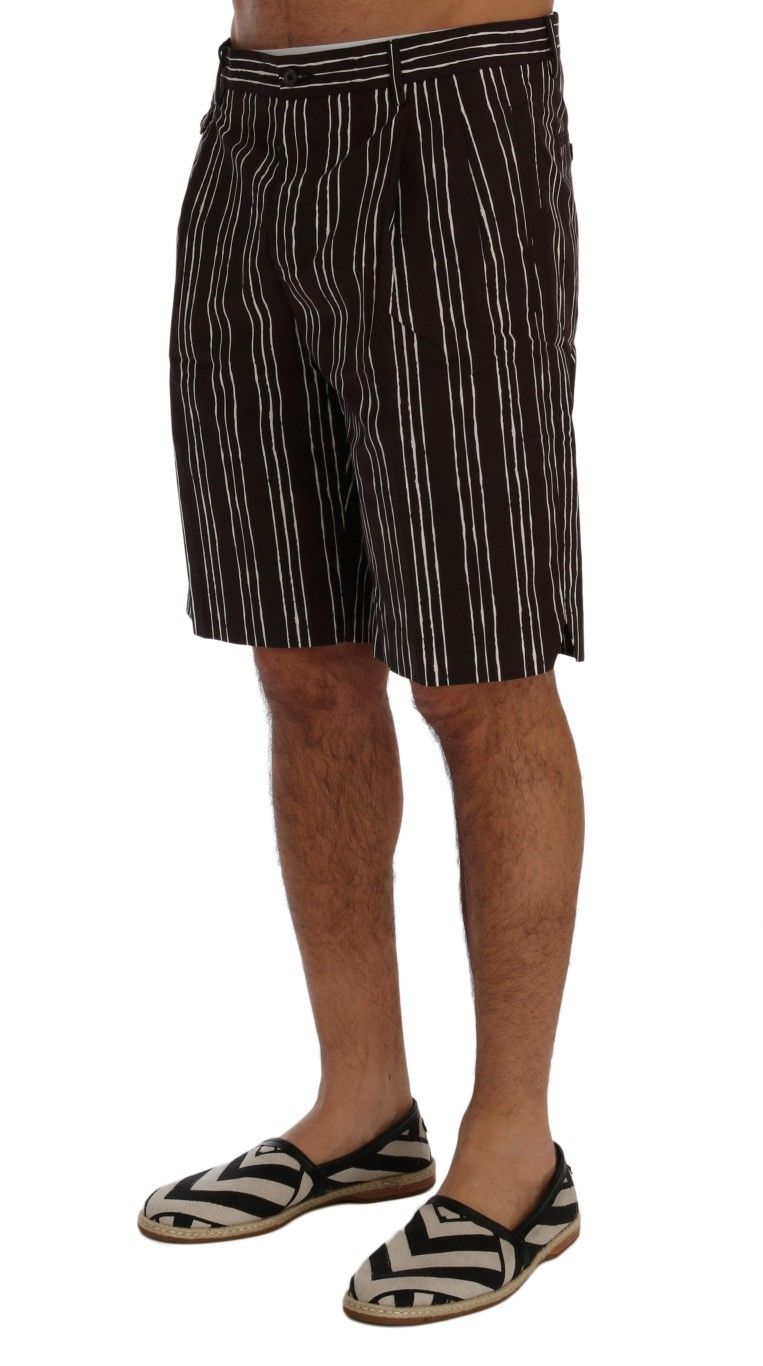 White Striped Hemp Casual Men's Shorts - Dolce & Gabbana - Modalova