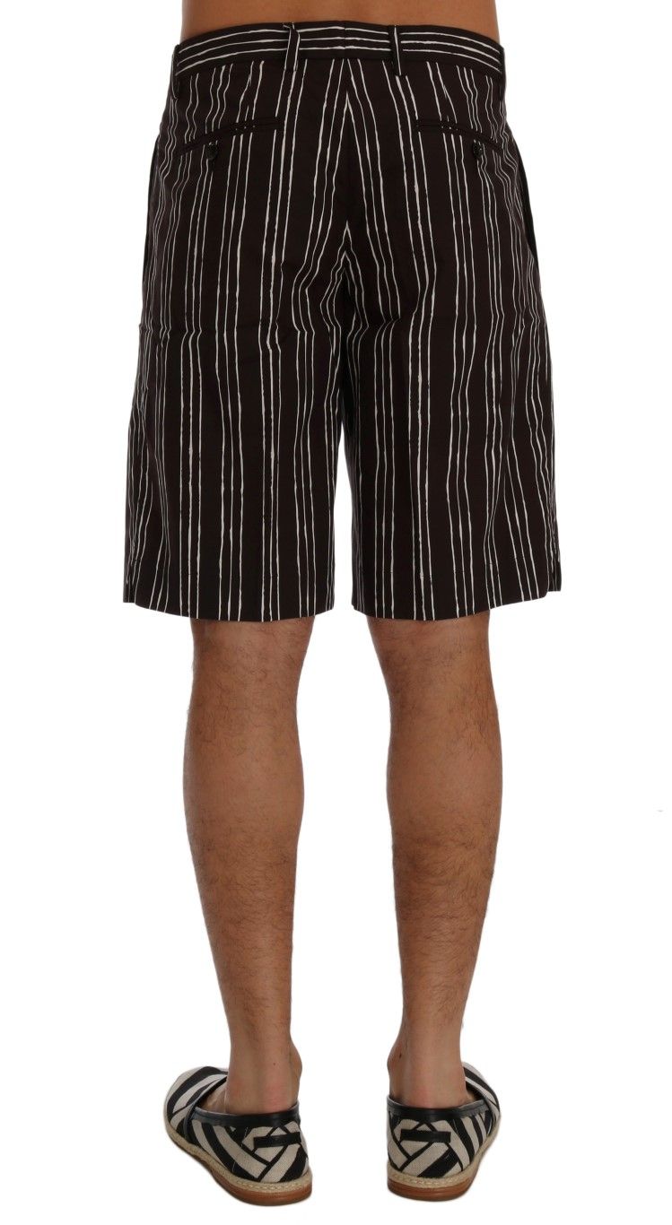 White Striped Hemp Casual Men's Shorts - Dolce & Gabbana - Modalova
