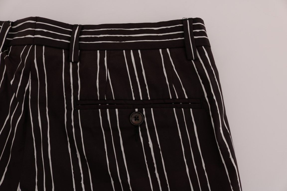 White Striped Hemp Casual Men's Shorts - Dolce & Gabbana - Modalova