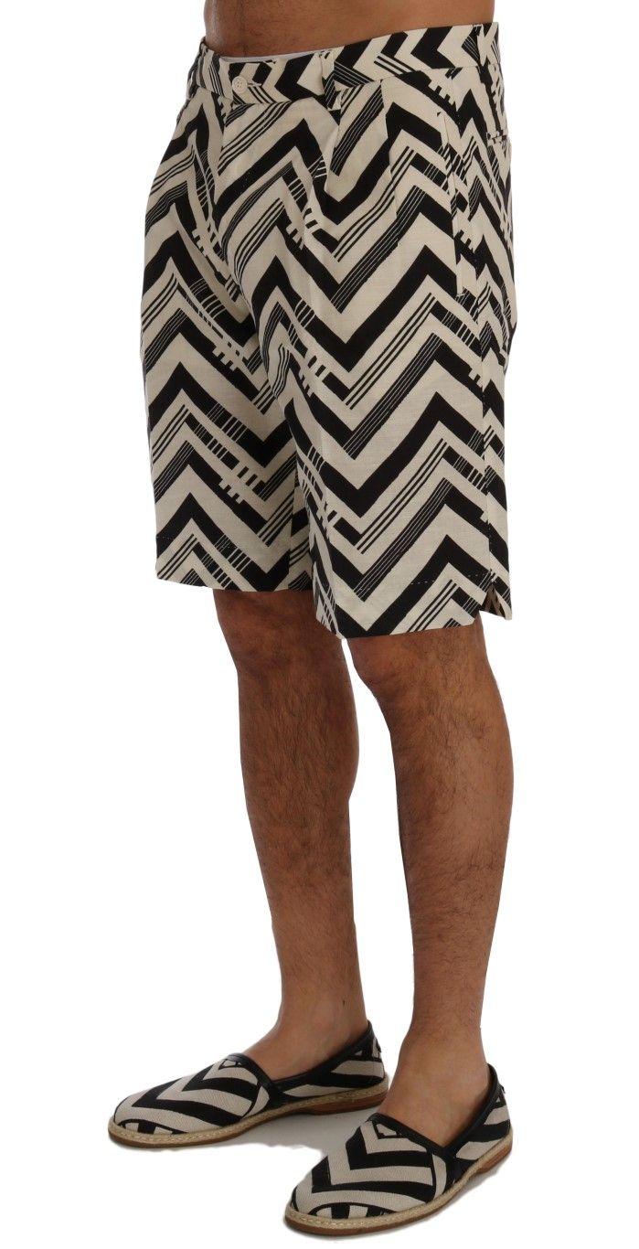 Striped Cotton Linen Men's Shorts - Dolce & Gabbana - Modalova