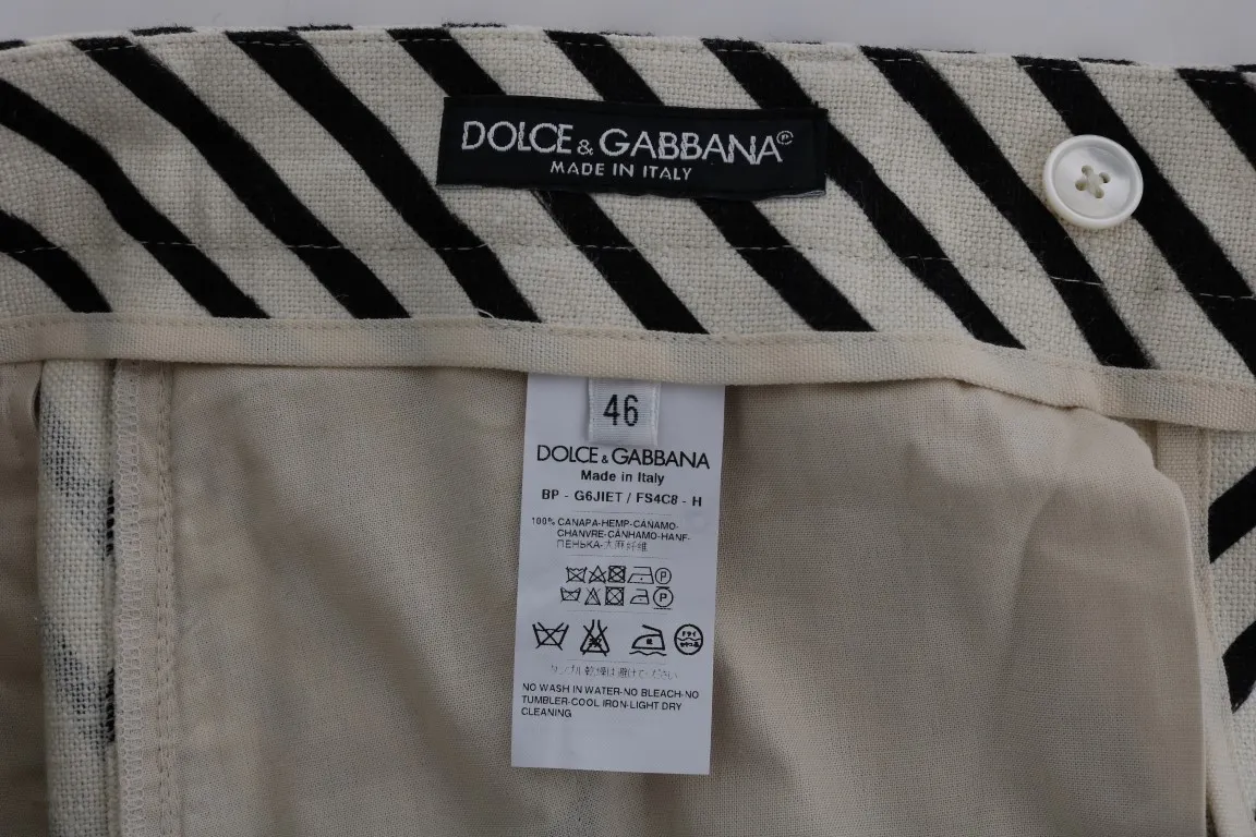 Striped Hemp Casual Men's Shorts - Dolce & Gabbana - Modalova
