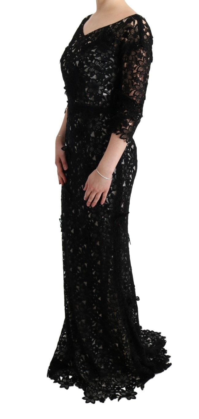 Cotton Silk Floral Long Women's Dress - Dolce & Gabbana - Modalova