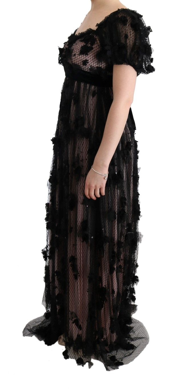 Pink Silk Applique Shift Women's Dress - Dolce & Gabbana - Modalova