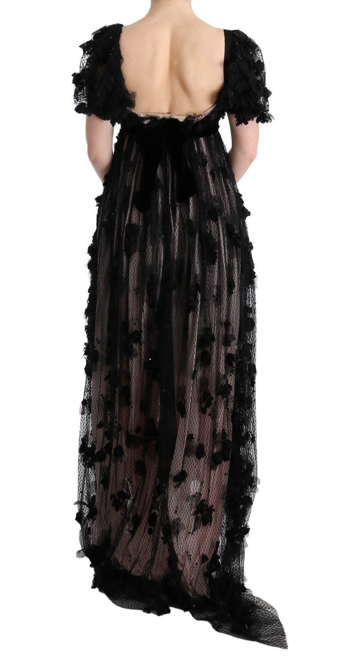 Pink Silk Applique Shift Women's Dress - Dolce & Gabbana - Modalova