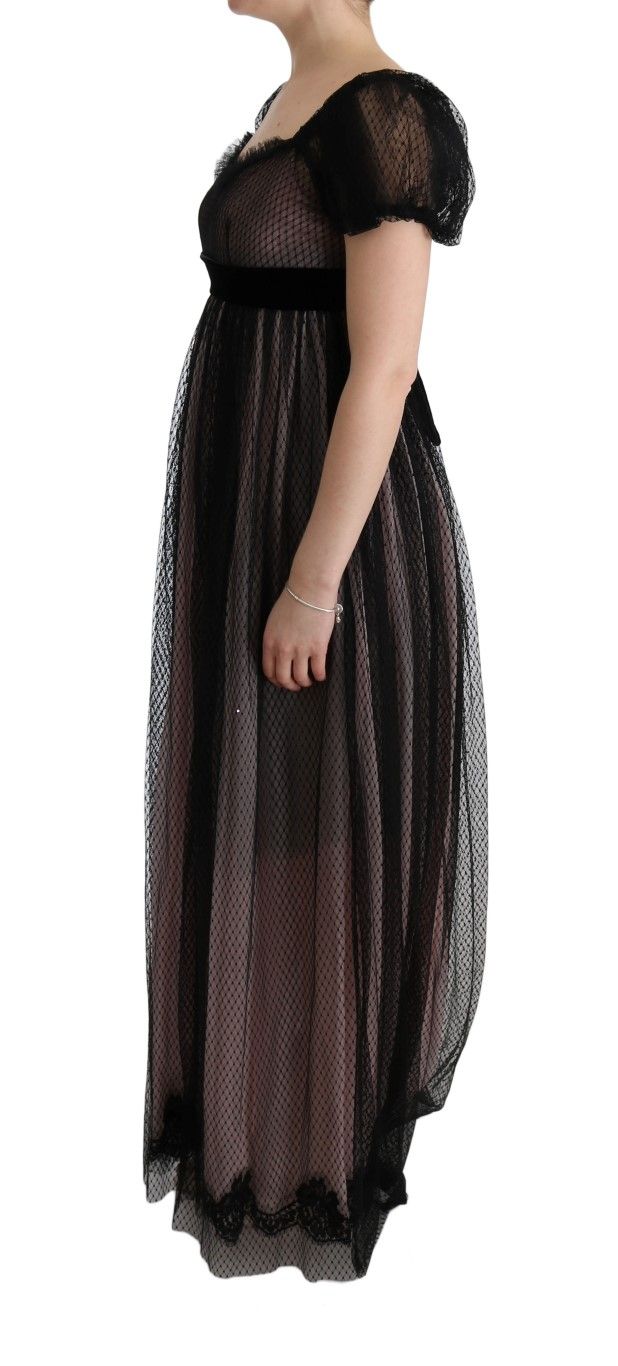 Black Silk Long Shift Women's Dress - Dolce & Gabbana - Modalova