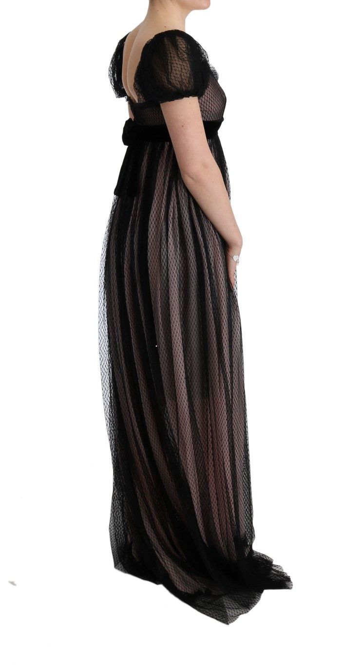 Black Silk Long Shift Women's Dress - Dolce & Gabbana - Modalova