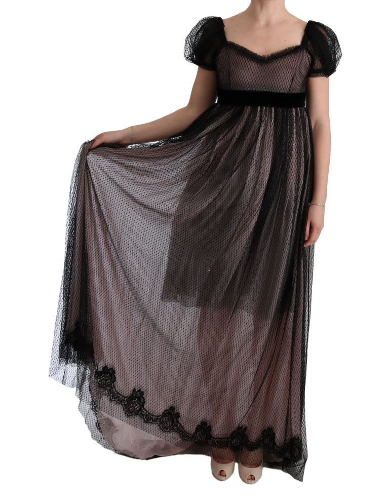 Black Silk Long Shift Women's Dress - Dolce & Gabbana - Modalova
