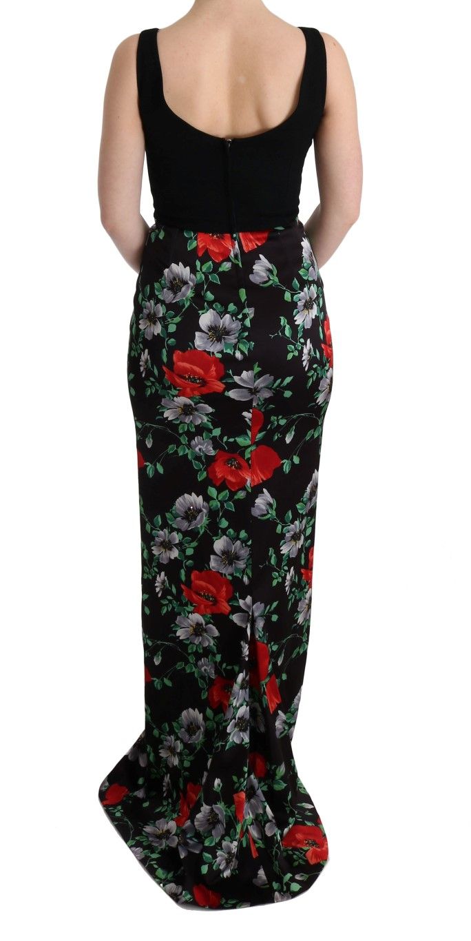 Floral Print Stretch Sheath Long Women's Dress - Dolce & Gabbana - Modalova