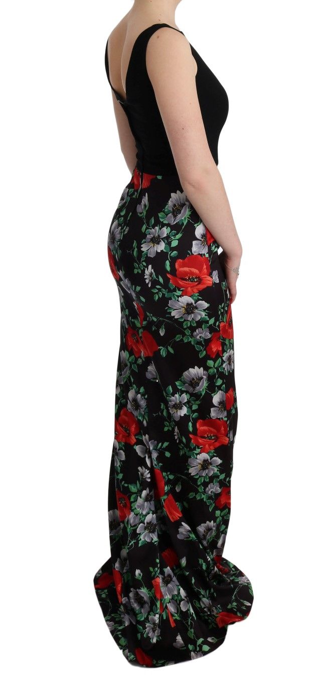 Floral Print Stretch Sheath Long Women's Dress - Dolce & Gabbana - Modalova