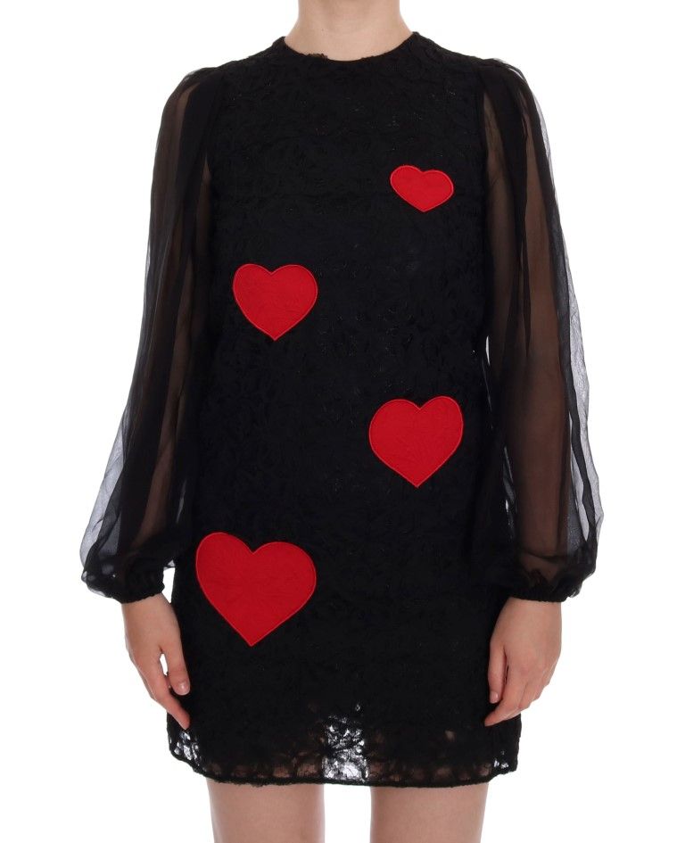 Lace Red Heart Shift Women's Dress - Dolce & Gabbana - Modalova