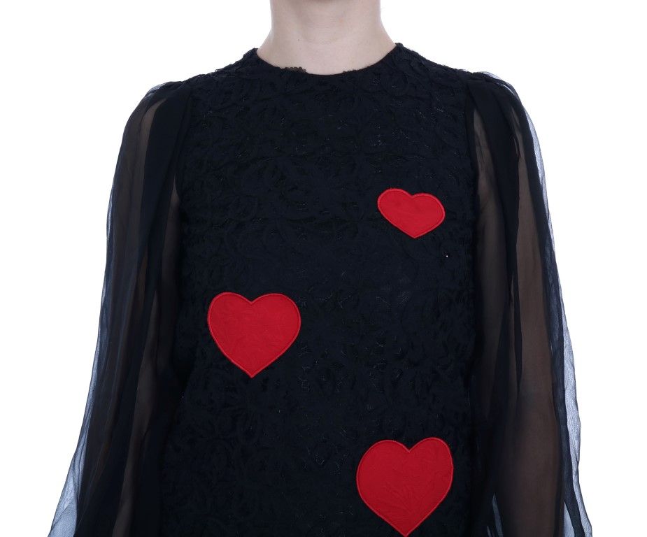 Lace Red Heart Shift Women's Dress - Dolce & Gabbana - Modalova