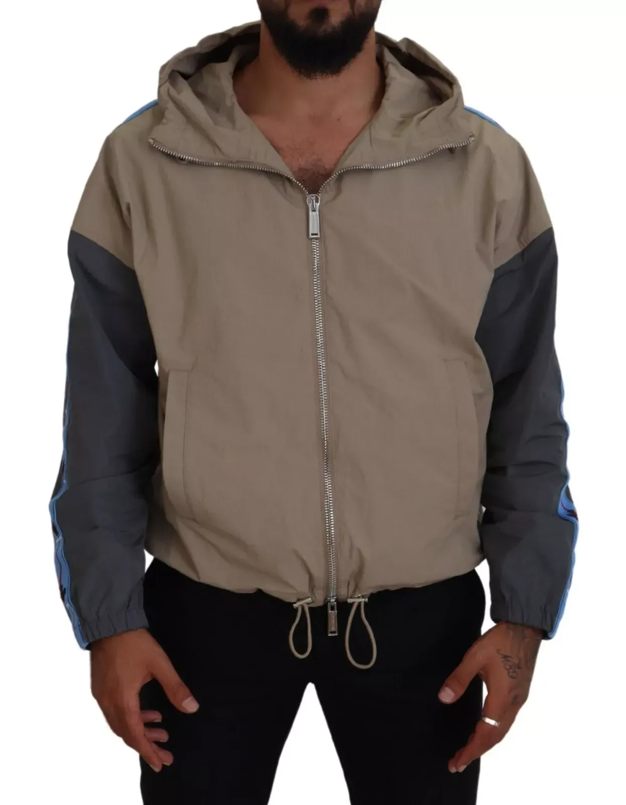 Gray Sleeves Hooded Full Zip Men's Jacket (Pre-Owned) - Dsquared² - Modalova