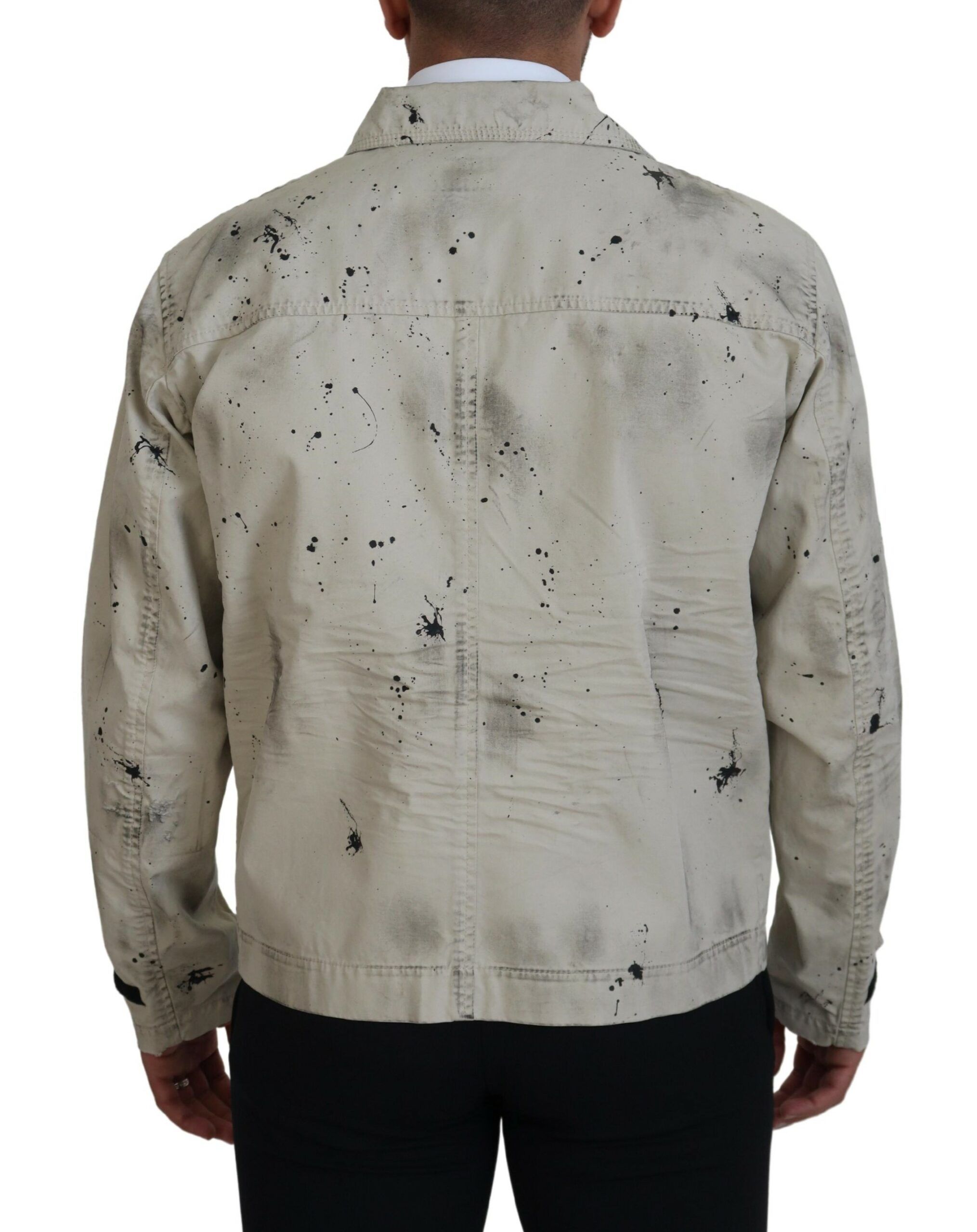 Black Splash Print Casual Denim Men's Jacket (Pre-Owned) - Dsquared² - Modalova