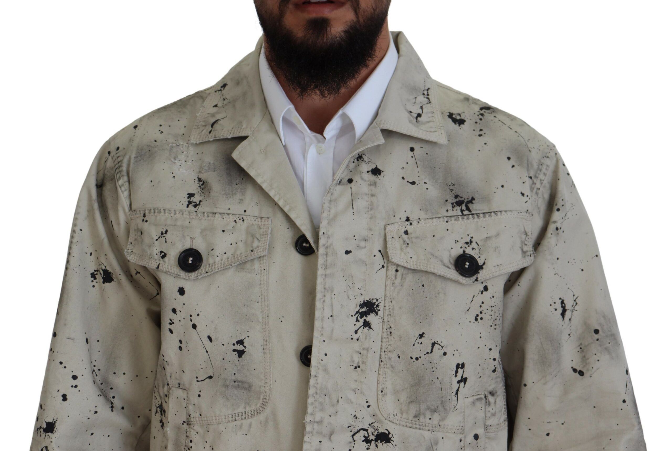 Black Splash Print Casual Denim Men's Jacket (Pre-Owned) - Dsquared² - Modalova