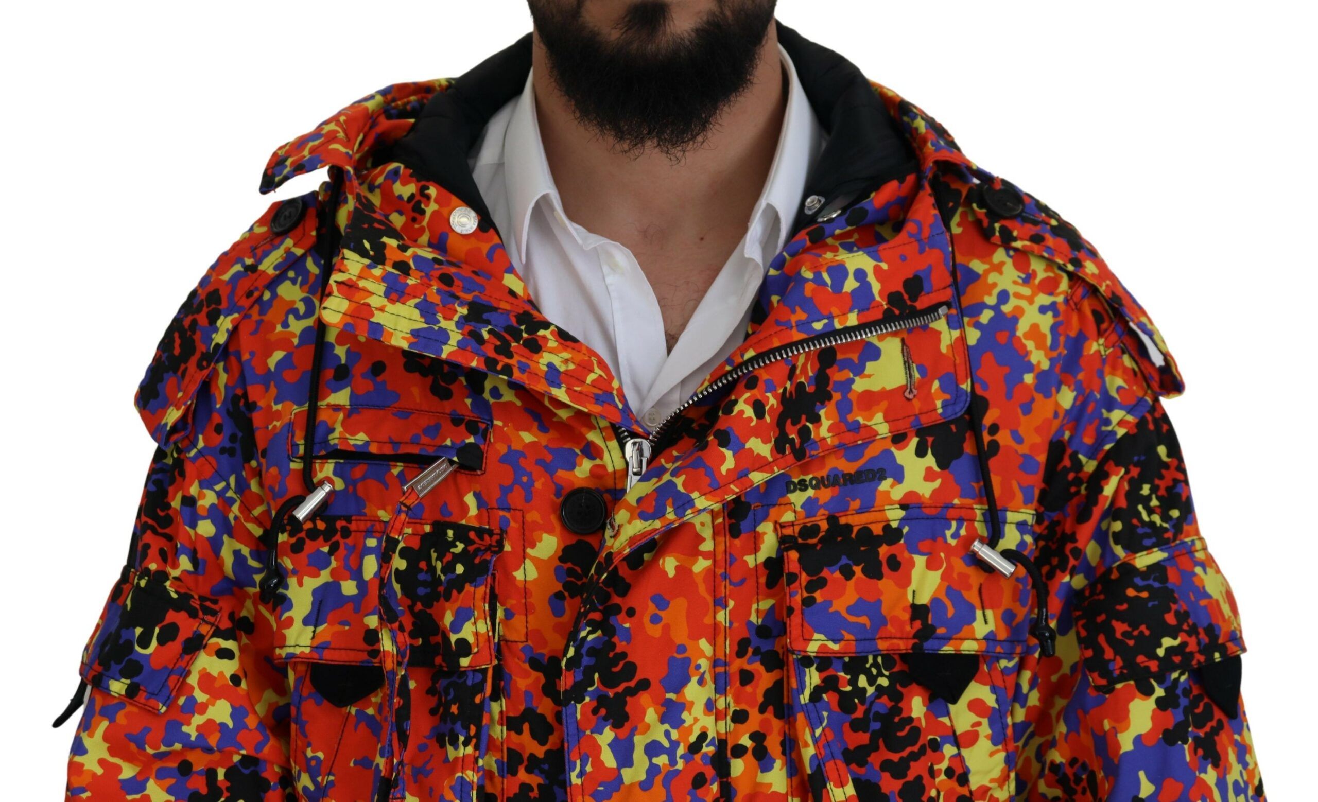 Long Hooded Cargo Pocket Coat Men's Jacket (Pre-Owned) - Dsquared² - Modalova