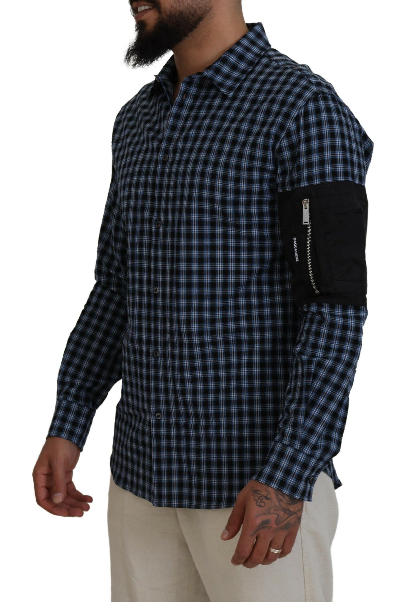 Black Arm Plaid Men Long Sleeves Men's Shirt (Pre-Owned) - Dsquared² - Modalova