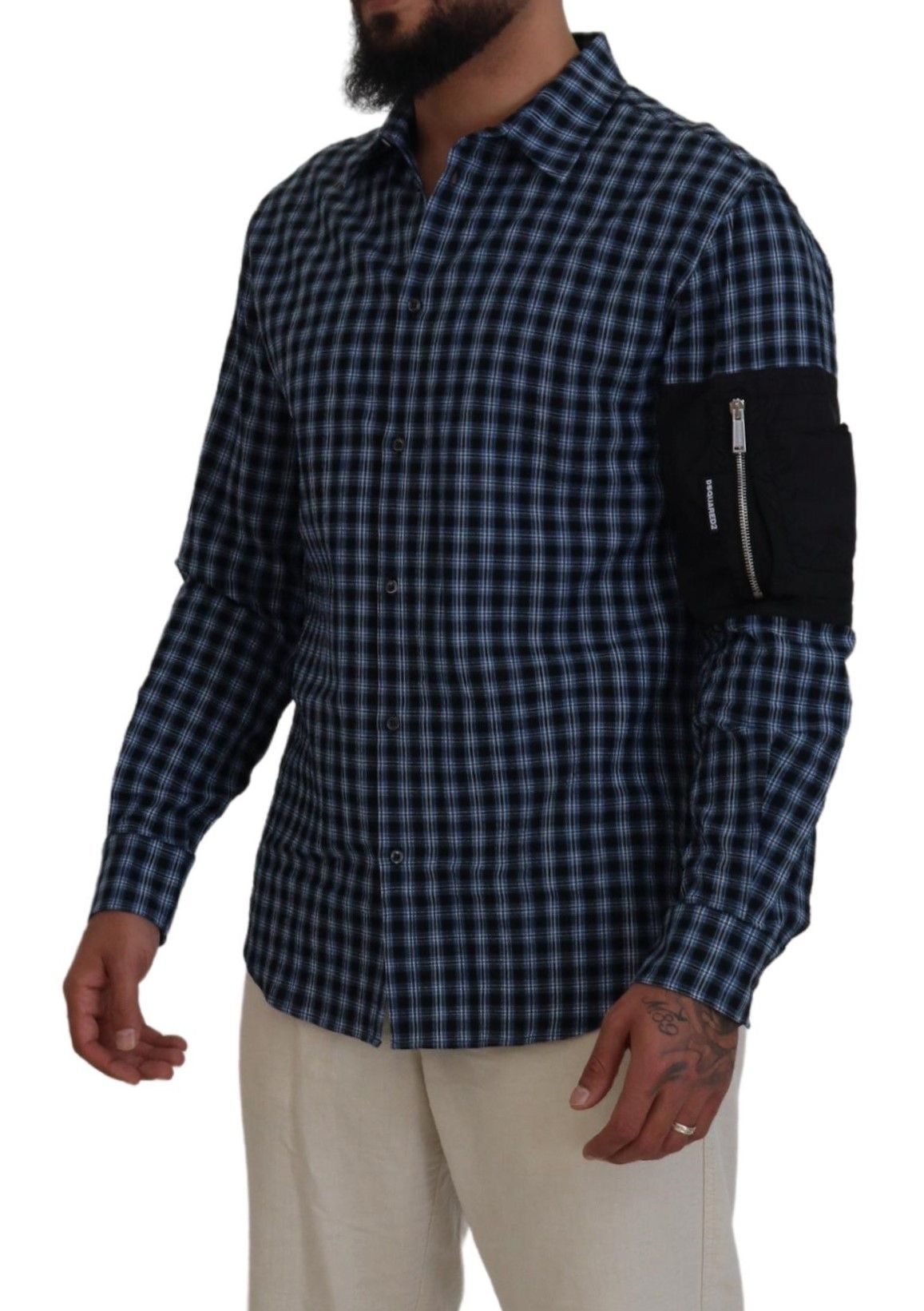 Black Arm Plaid Men Long Sleeves Men's Shirt (Pre-Owned) - Dsquared² - Modalova