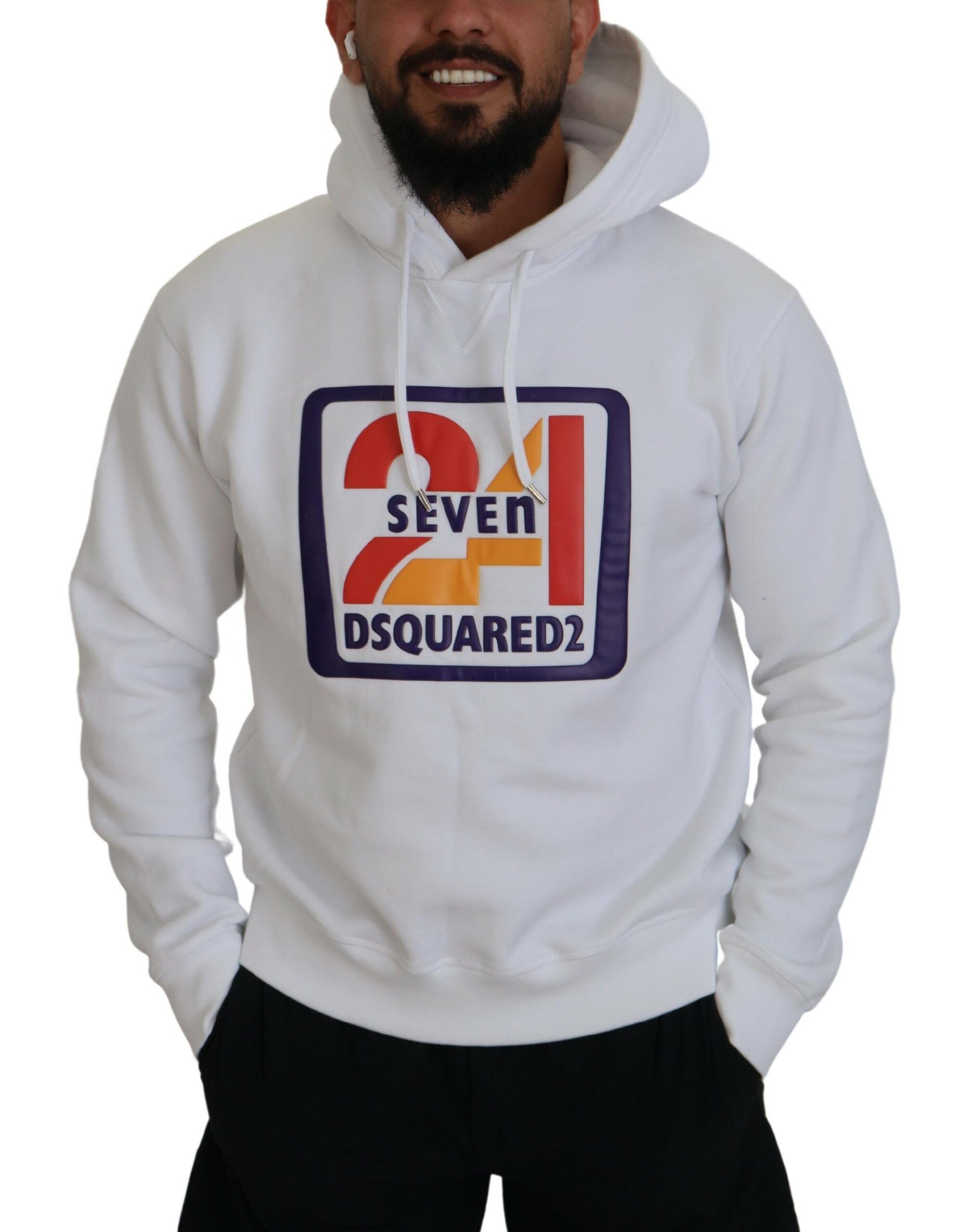 Cotton Hooded Printed Men Pullover Men's Sweater (Pre-Owned) - Dsquared² - Modalova