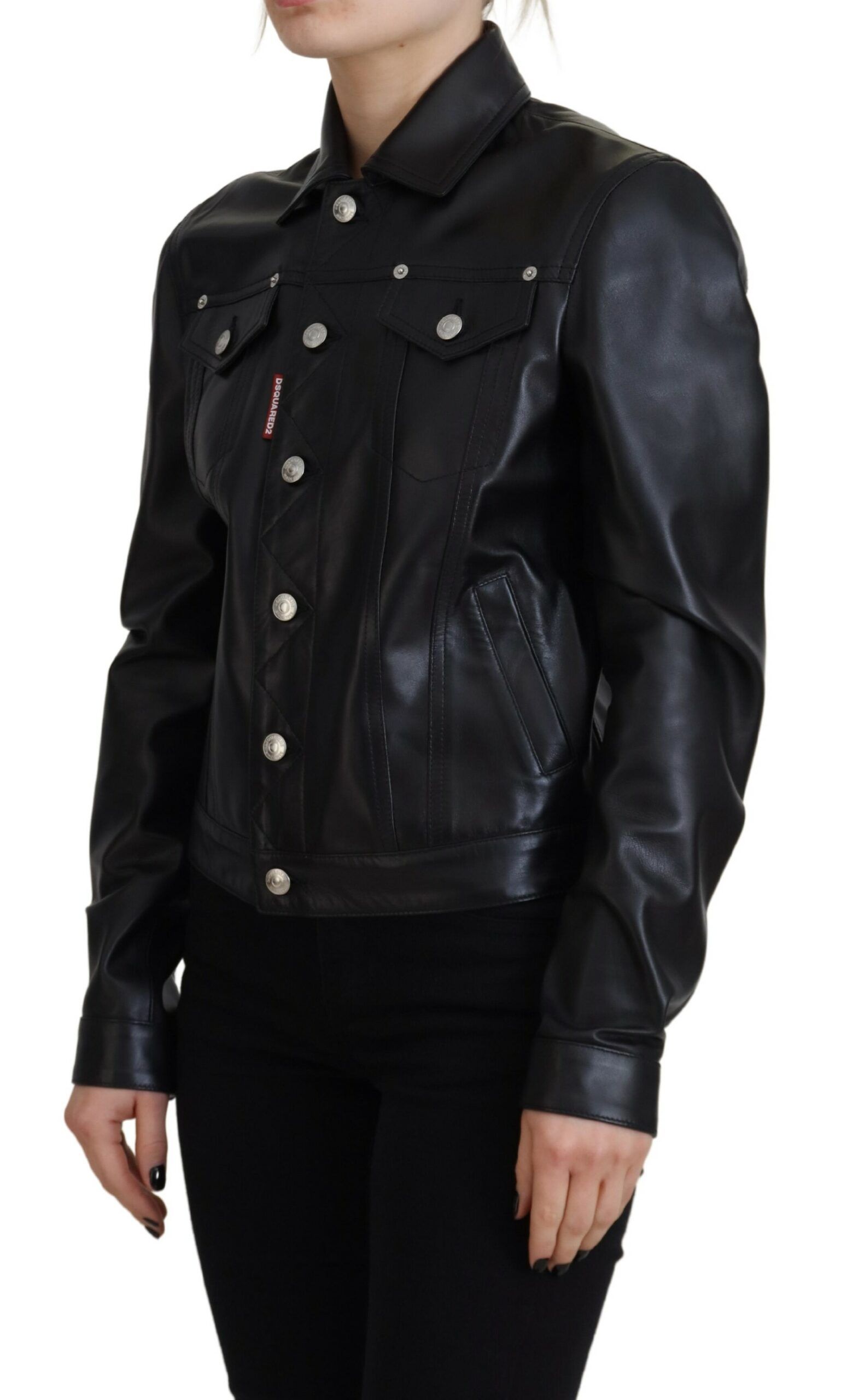 Leather Collared Long Sleeves Women's Jacket (Pre-Owned) - Dsquared² - Modalova