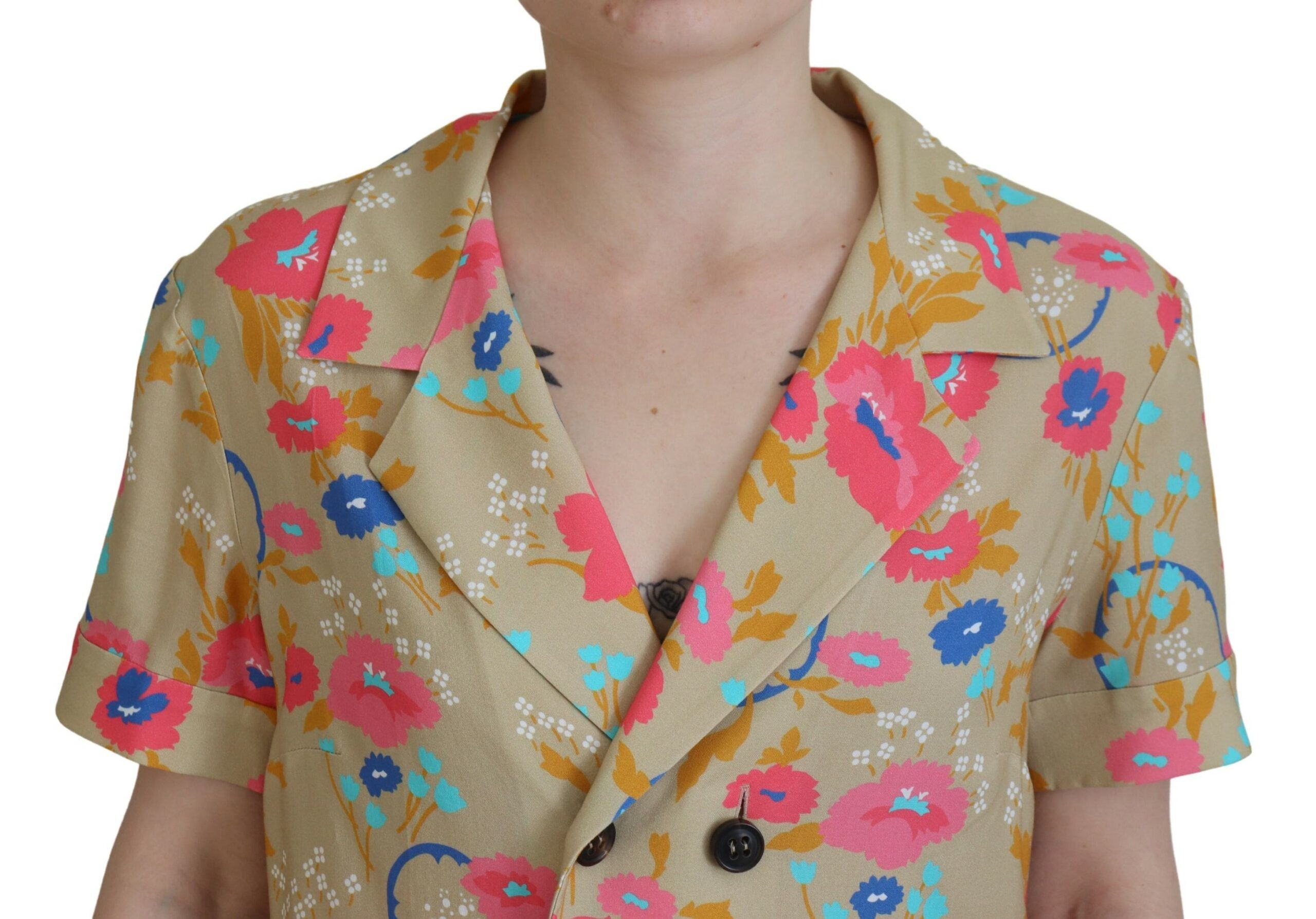 Printed Collared Button Front Long Blouse Women's Top (Pre-Owned) - Dsquared² - Modalova