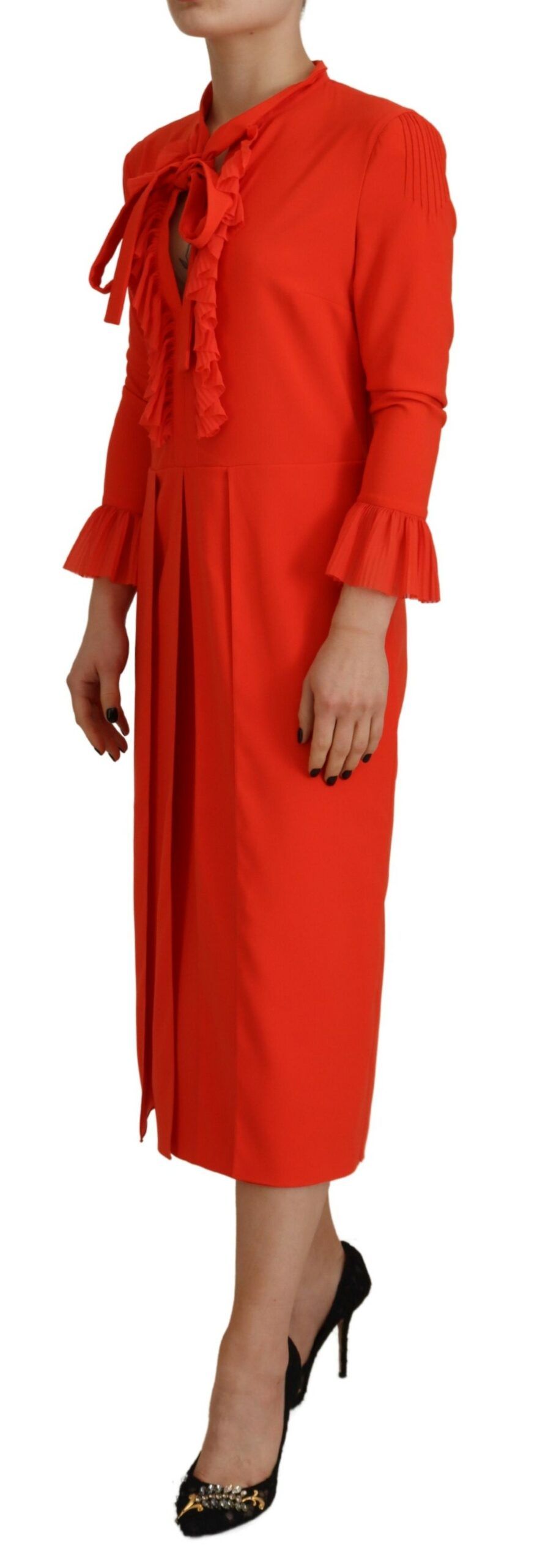 Polyester Long Sleeves Pleated Midi Women's Dress (Pre-Owned) - Dsquared² - Modalova