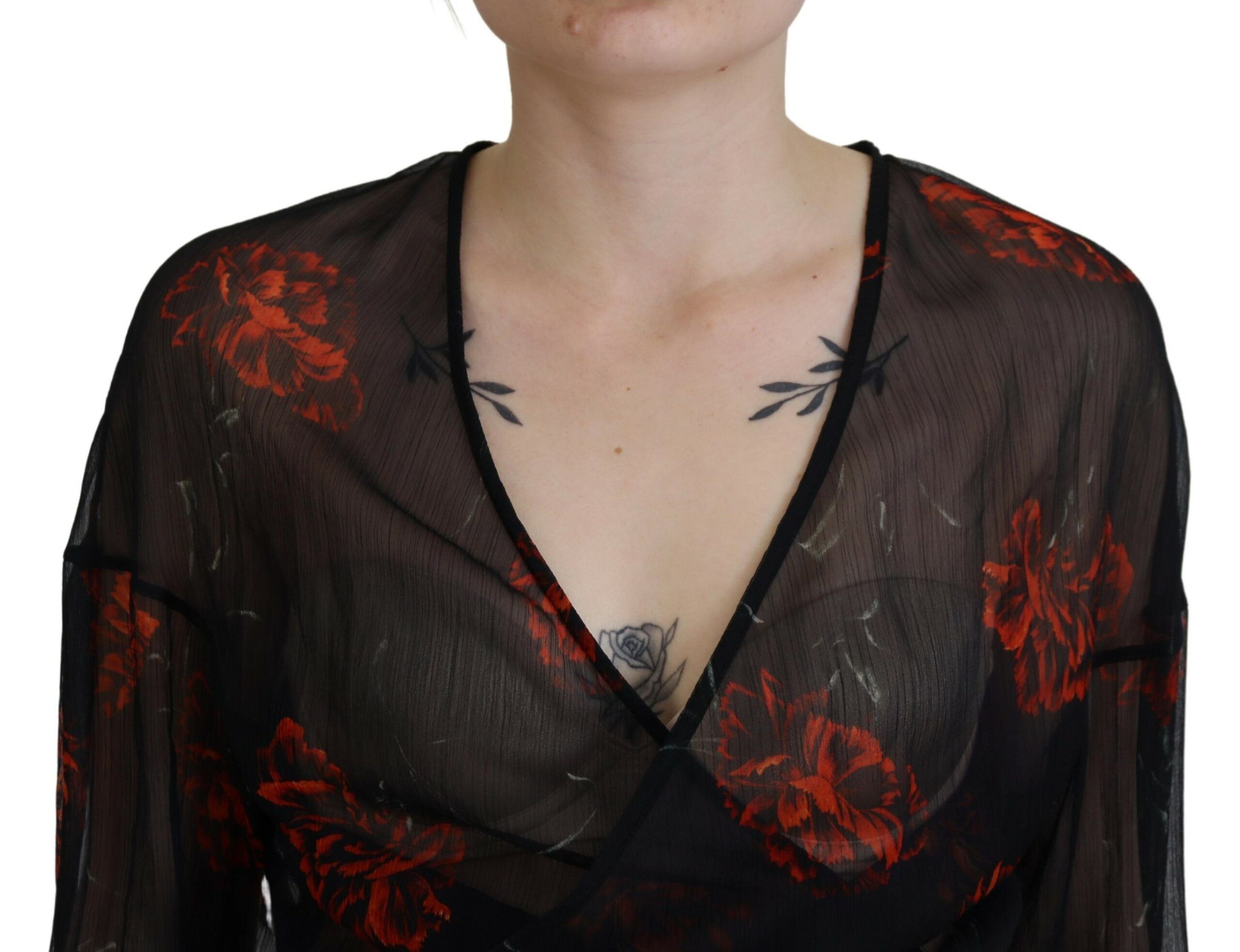Floral Print Cropped Wrap Long Sleeves Women's Top (Pre-Owned) - Dsquared² - Modalova