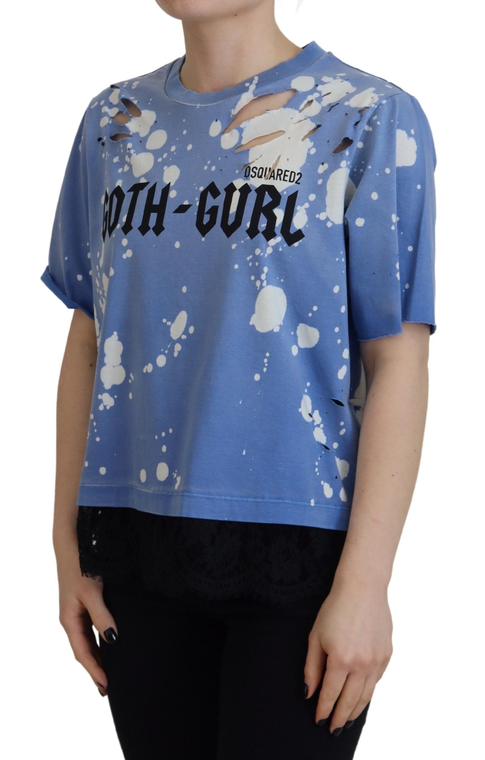 Goth Gurl Print Black Lace Cotton Tee Women's T-shirt (Pre-Owned) - Dsquared² - Modalova