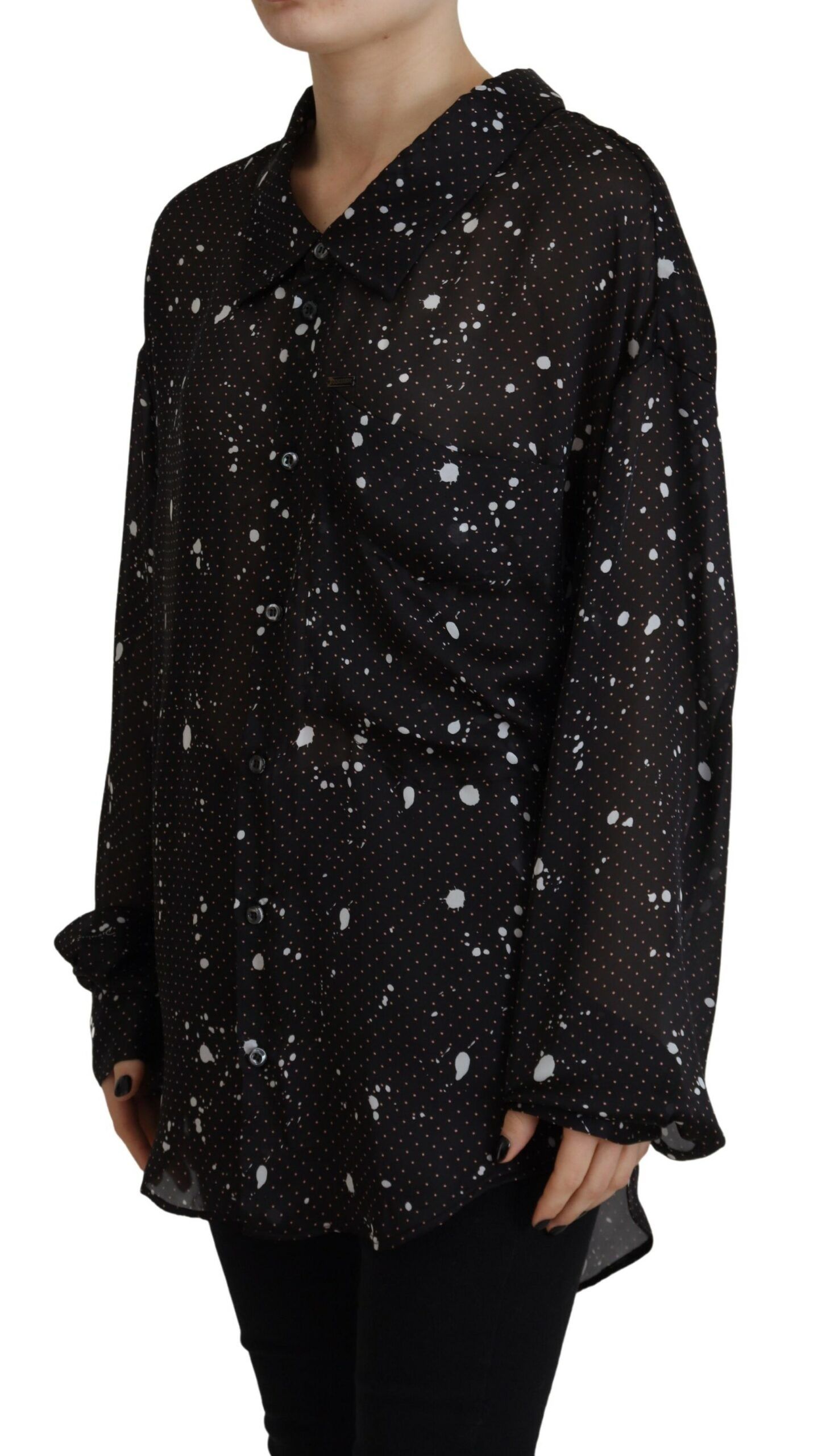 Polka Dots Collared Button Down Blouse Women's Top (Pre-Owned) - Dsquared² - Modalova