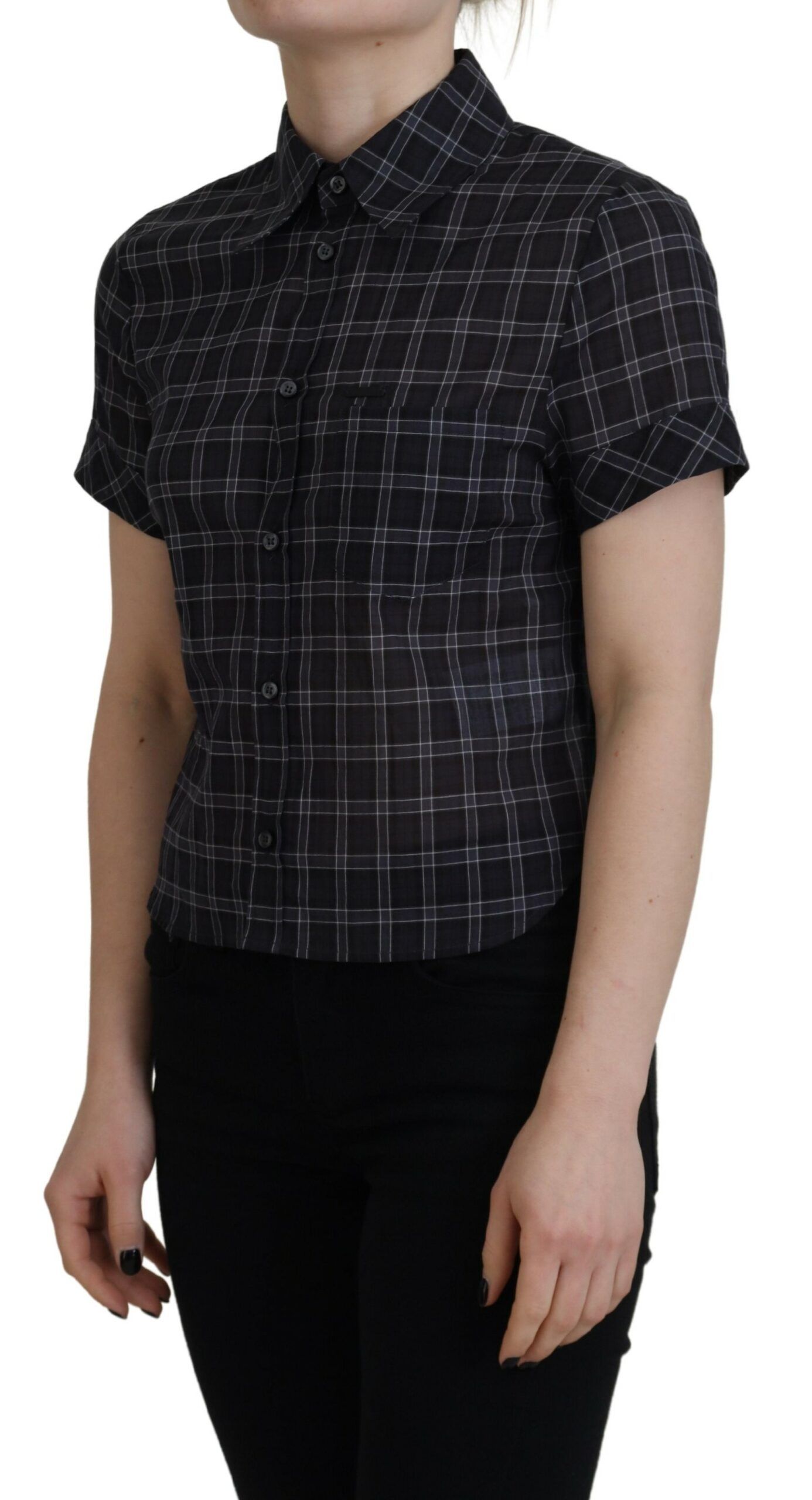 Checkered Collared Button Short Sleeves Women's Top (Pre-Owned) - Dsquared² - Modalova