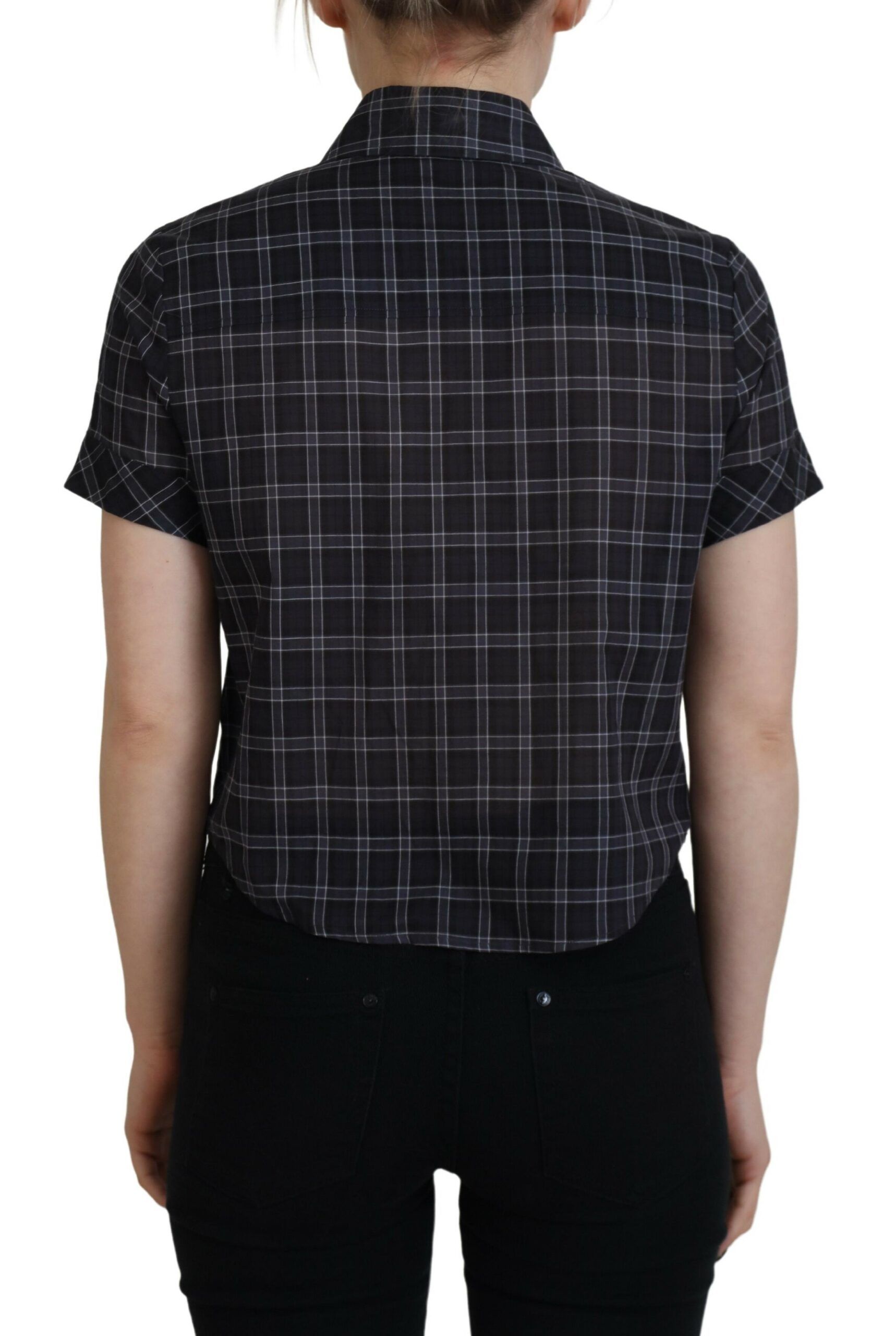 Checkered Collared Button Short Sleeves Women's Top (Pre-Owned) - Dsquared² - Modalova