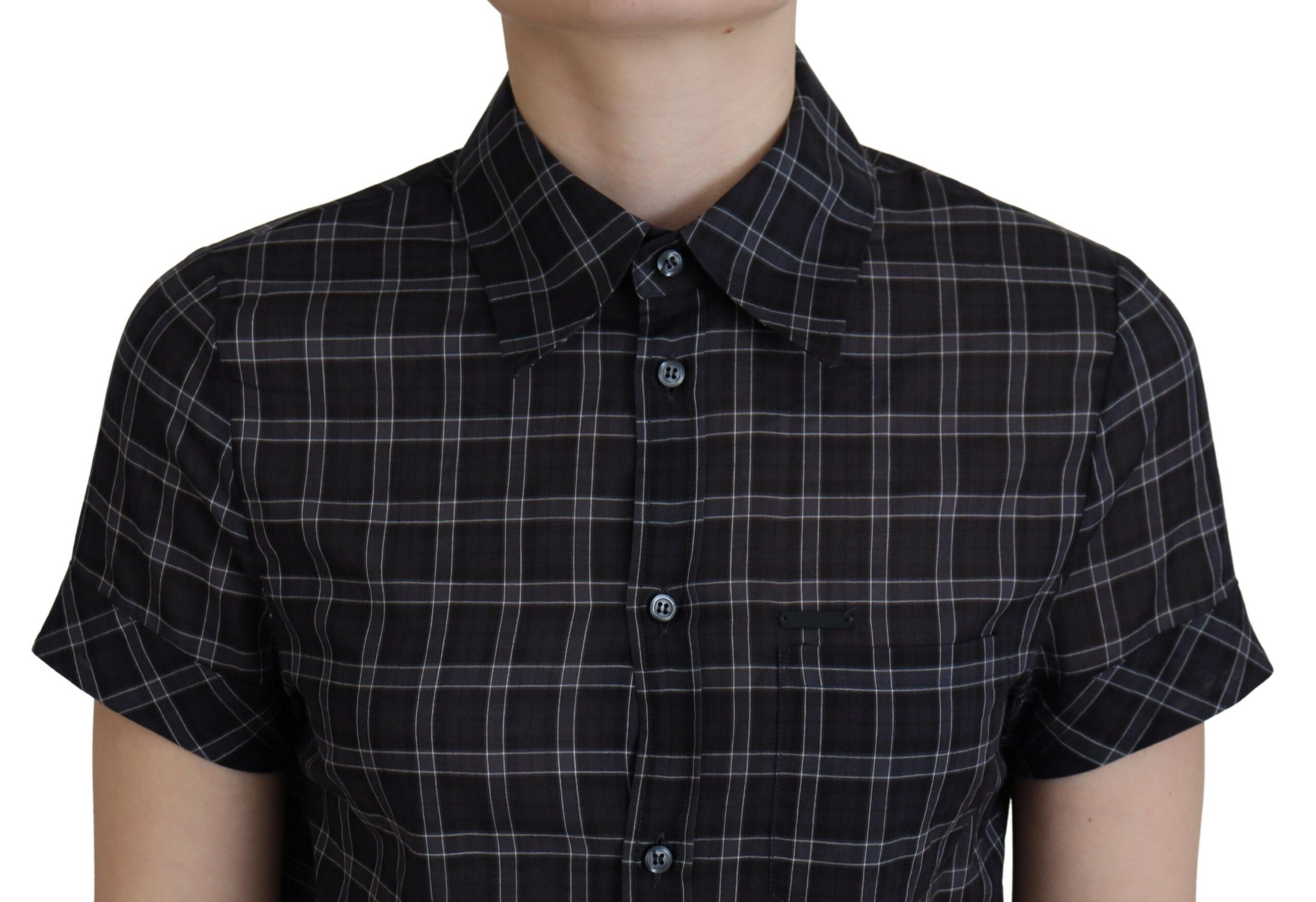 Checkered Collared Button Short Sleeves Women's Top (Pre-Owned) - Dsquared² - Modalova