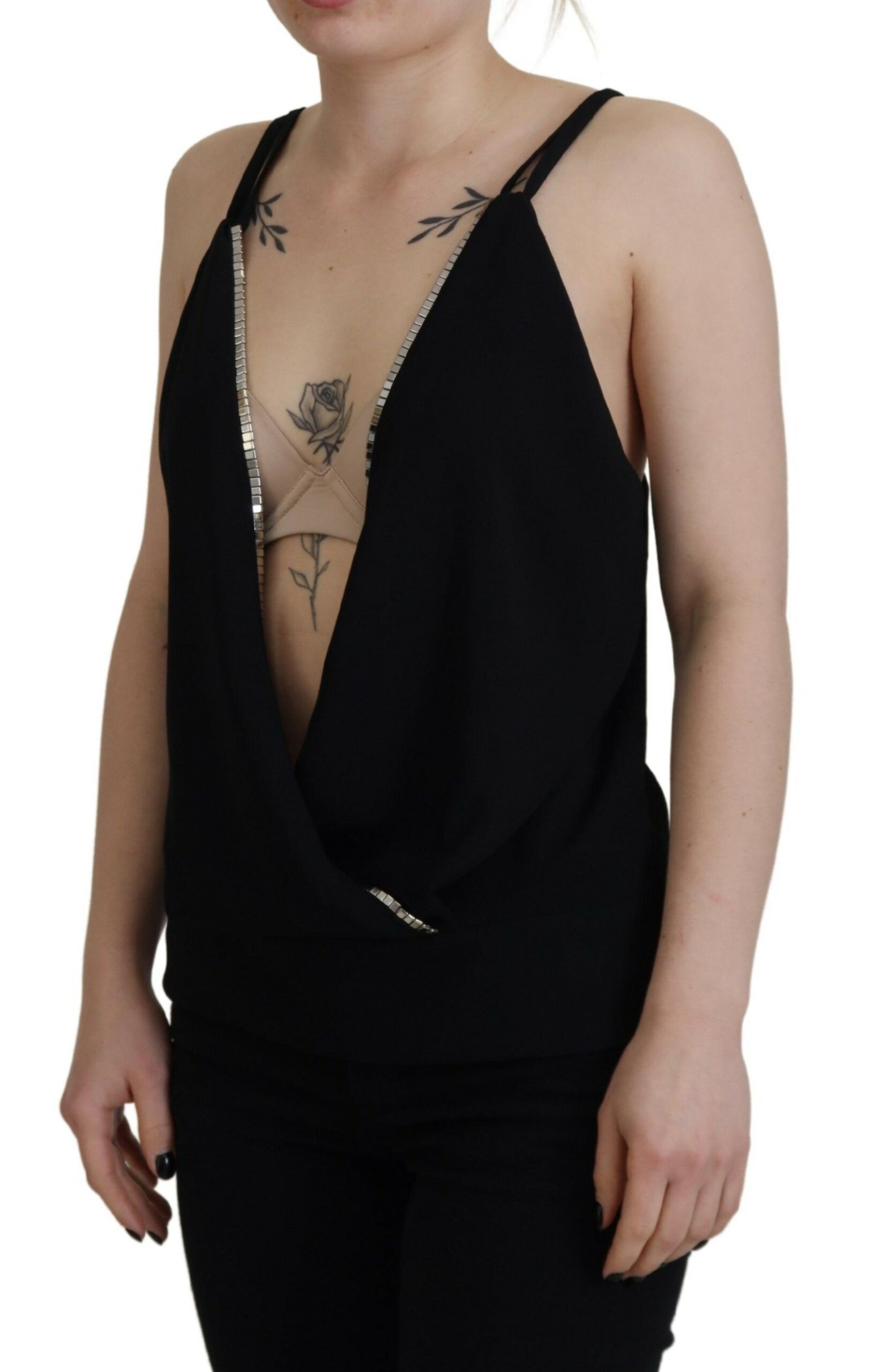 Embellished Deep V-neck Sleeveless Tank Women's Top (Pre-Owned) - Dsquared² - Modalova