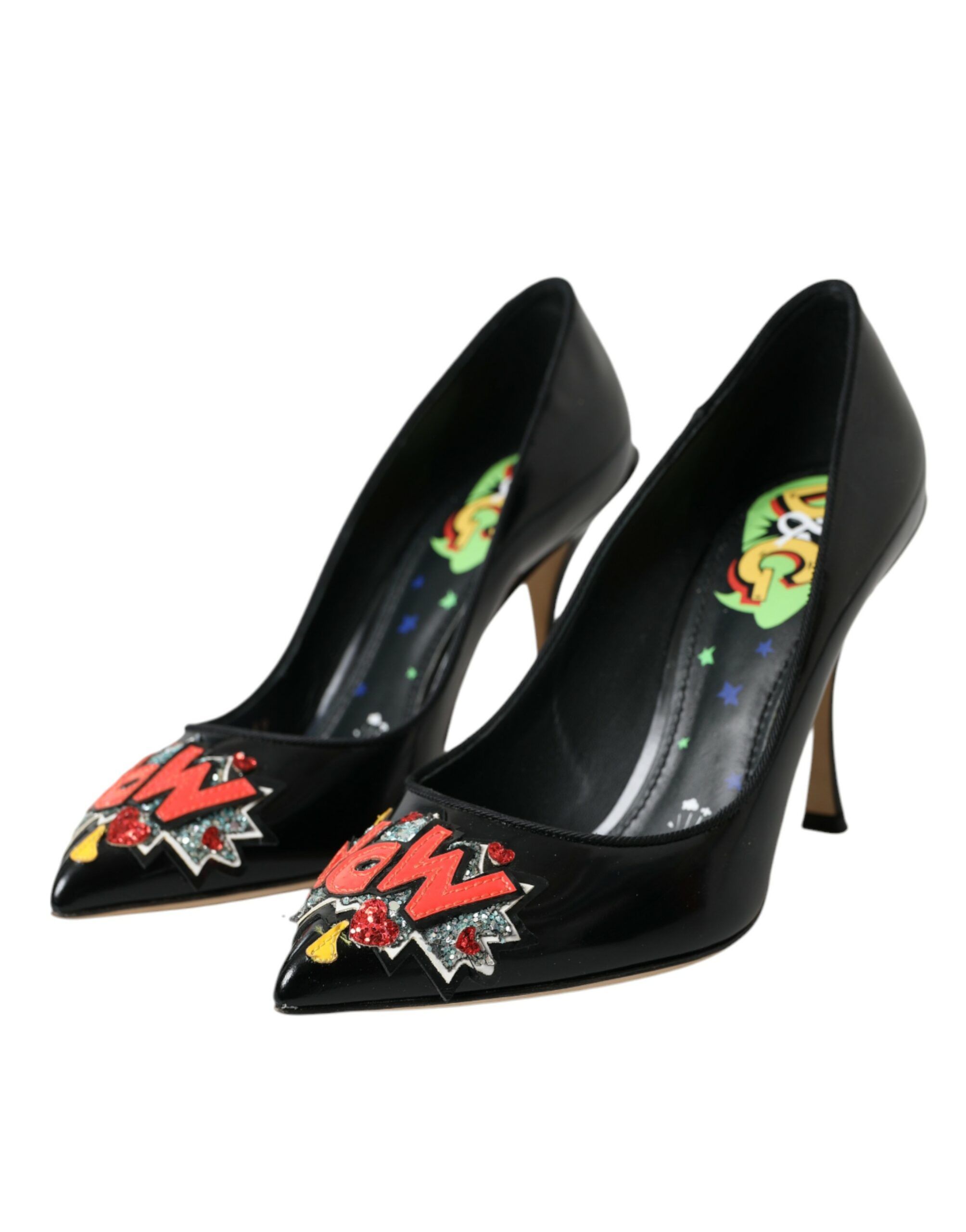 Leather WOW Patch Heels Pumps Women's Shoes - Dolce & Gabbana - Modalova