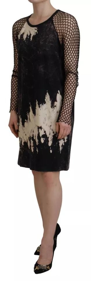 Black Tie Dye Mesh Long Sleeves Cotton Shift Women's Dress (Pre-Owned) - Dsquared² - Modalova