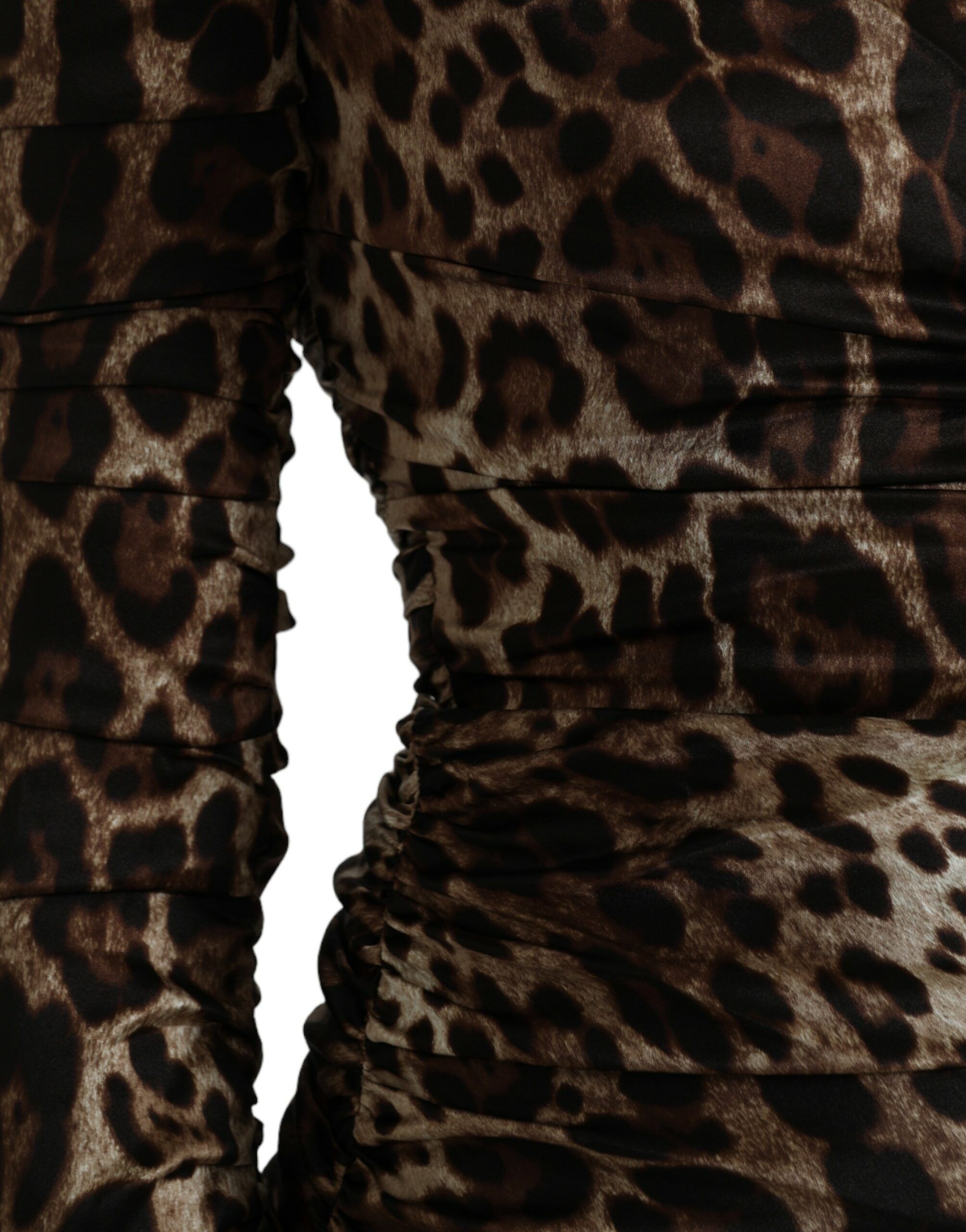 Leopard Print Bodycon V-neck Midi Women's Dress - Dolce & Gabbana - Modalova